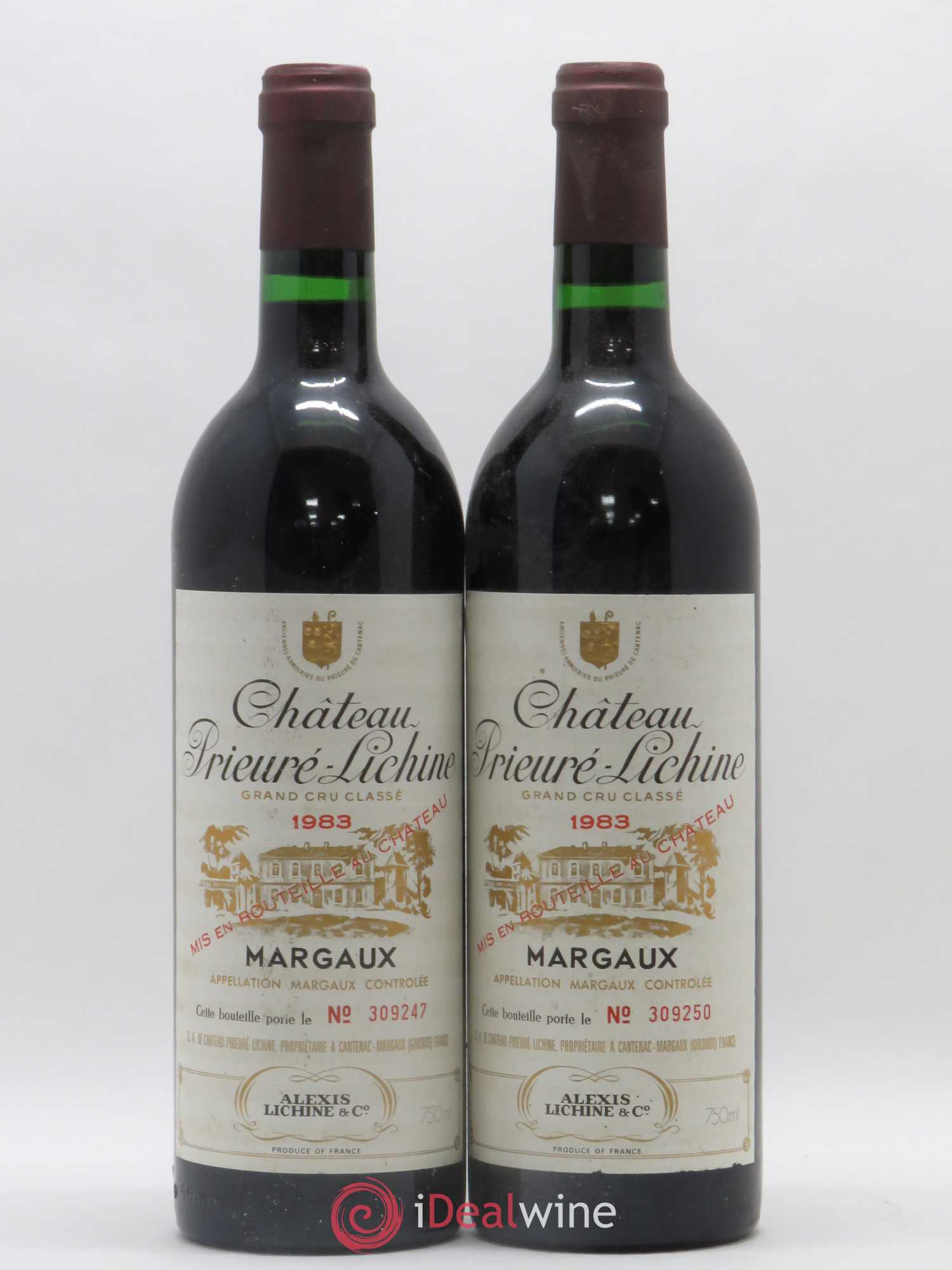 Château Prieuré Lichine 4ème Grand Cru Classé 1983 - Lot de 2 bouteilles - 0
