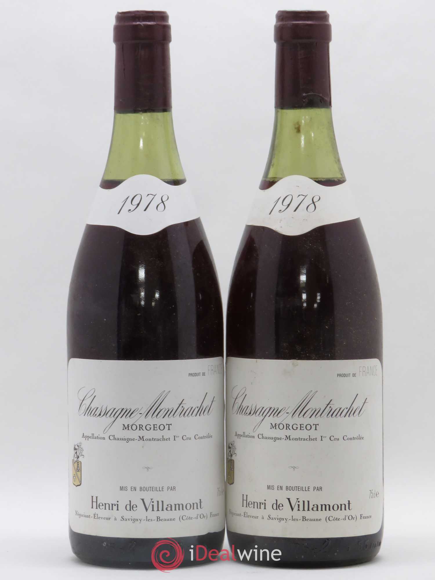 Chassagne-Montrachet 1er Cru Morgeot Fernand et Laurent Pillot (Domaine) 1978 - Lot de 2 bouteilles - 0