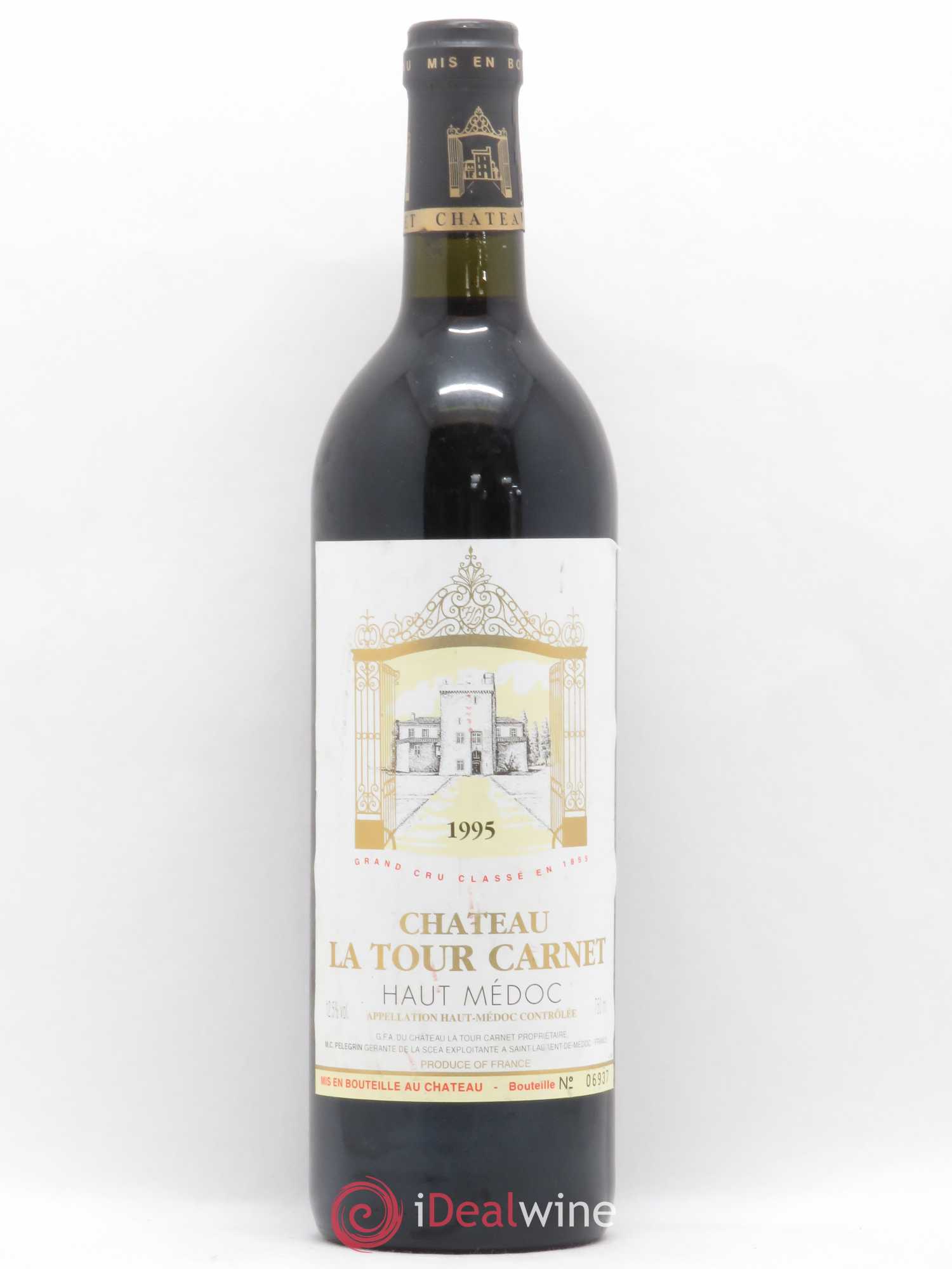 Château la Tour Carnet 4ème Grand Cru Classé 1995 - Lot de 1 bouteille - 0