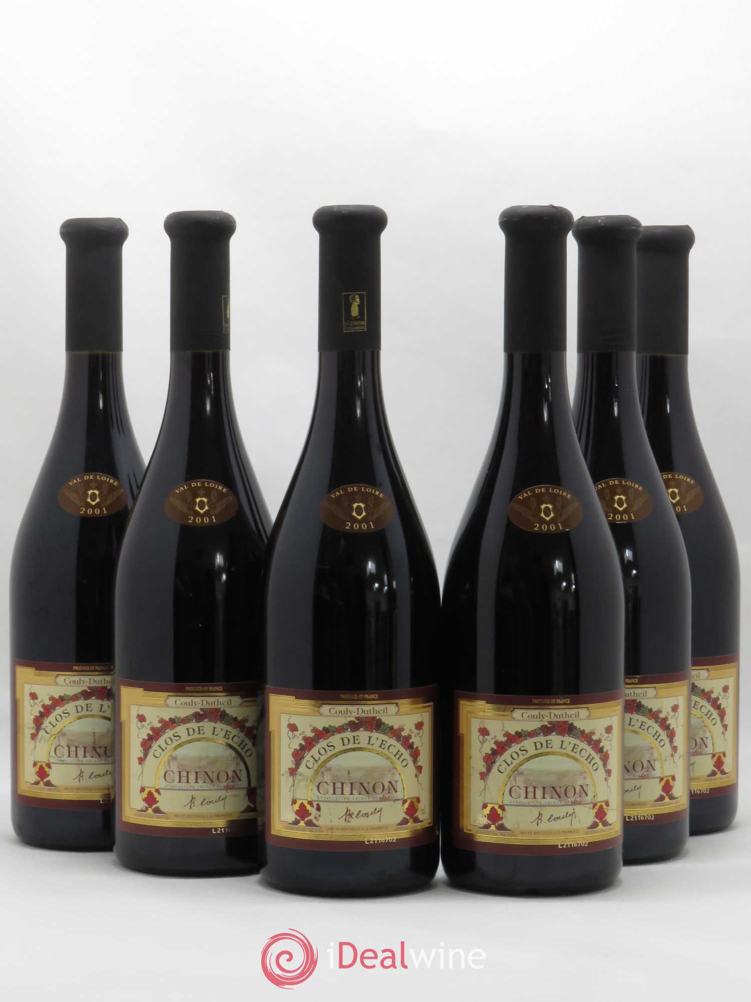 Chinon Clos de l'Echo Couly-Dutheil 2001 - Lot de 6 bouteilles - 0