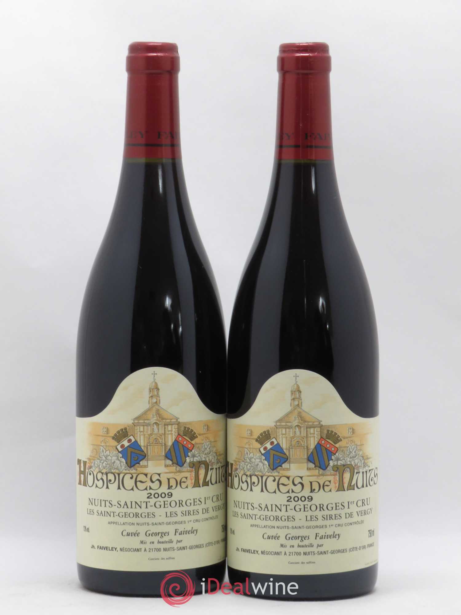 Nuits-Saint-Georges 1er Cru Les Saint-Georges Les Sires de Vergy Cuvee Georges Faiveley Hospices de Nuits 2009 - Posten von 2 Flaschen - 0