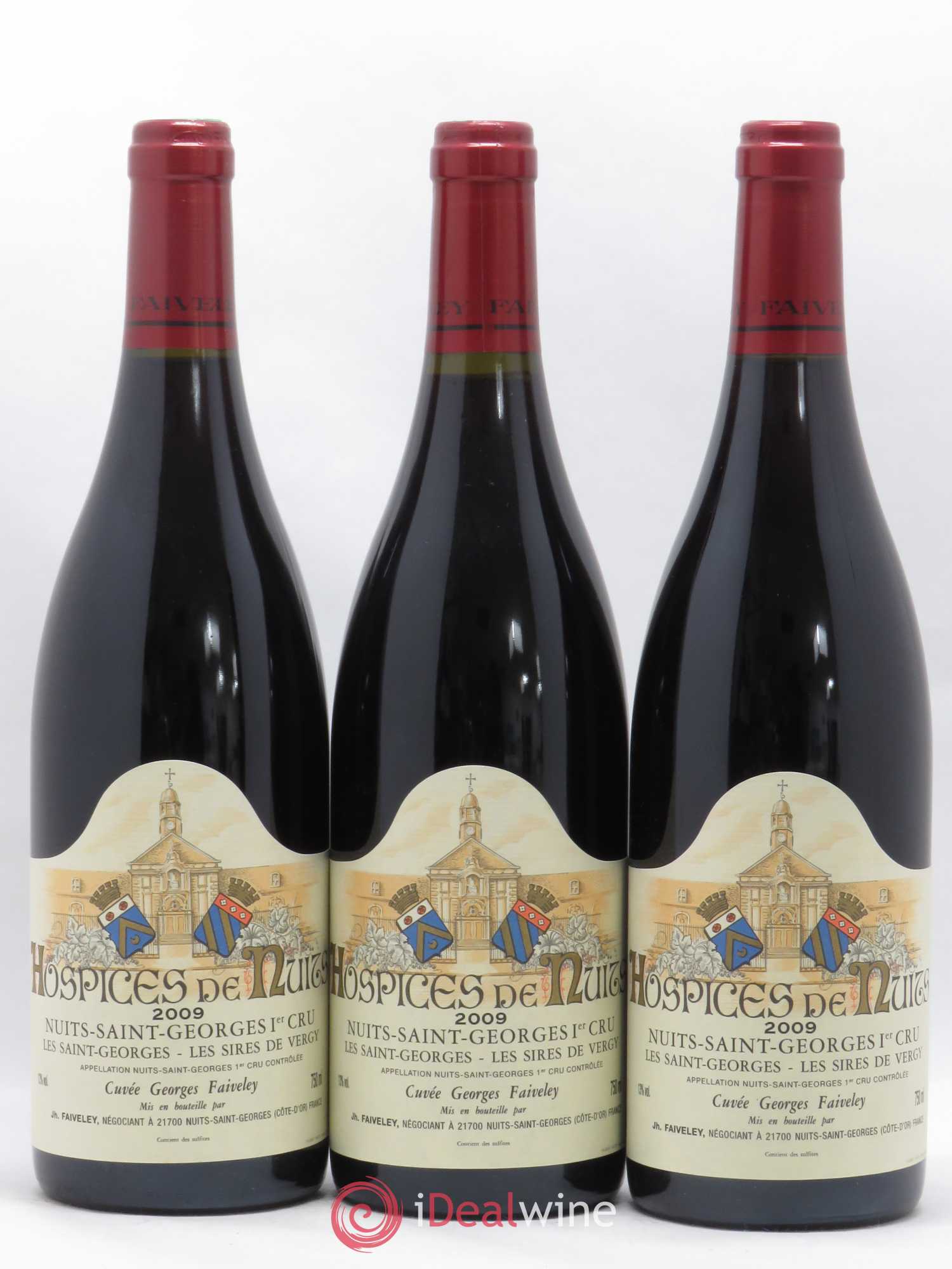 Nuits-Saint-Georges 1er Cru Les Saint-Georges Les Sires de Vergy Cuvee Georges Faiveley Hospices de Nuits 2009 - Posten von 6 Flaschen - 1