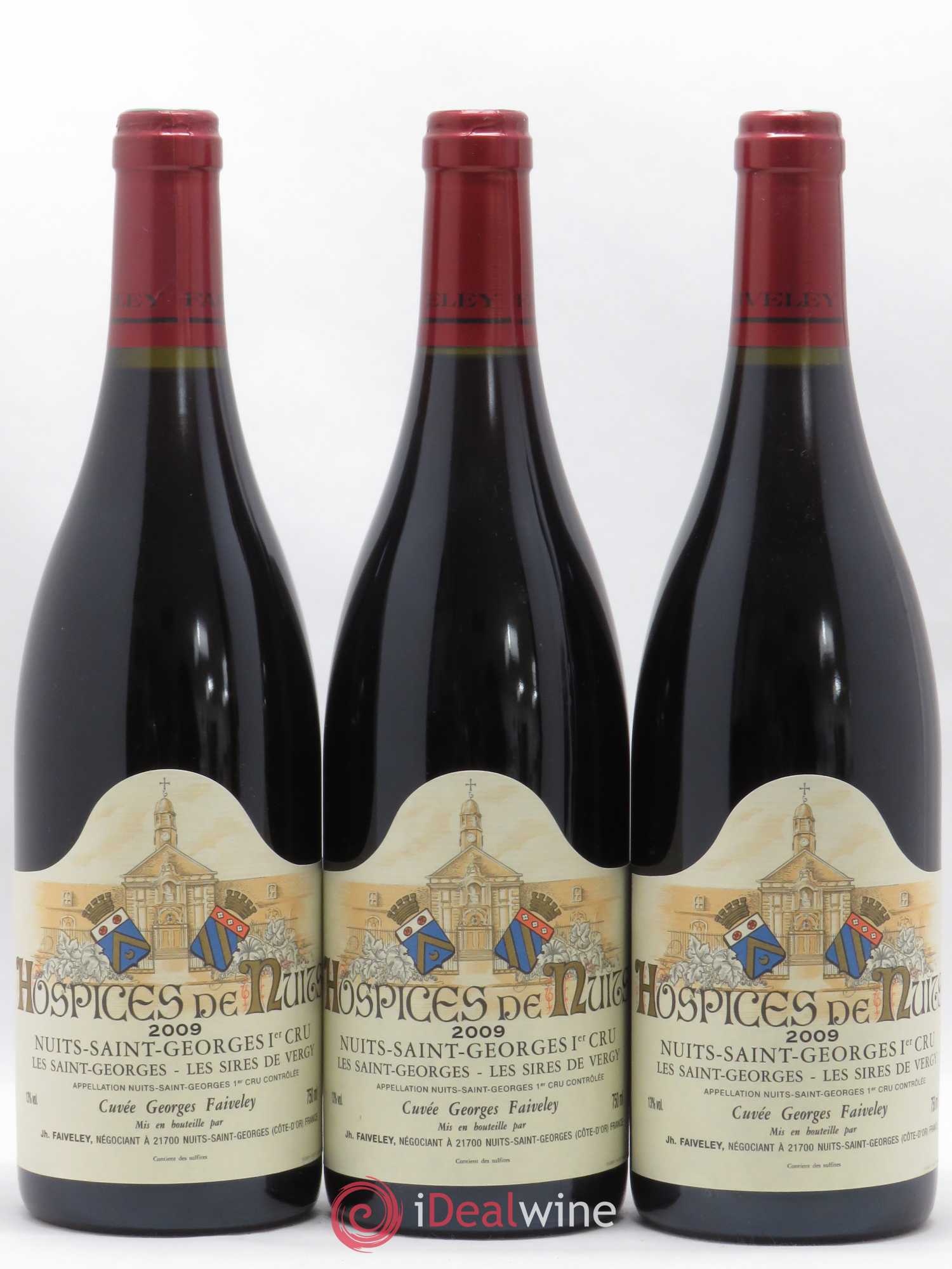 Nuits-Saint-Georges 1er Cru Les Saint-Georges Les Sires de Vergy Cuvee Georges Faiveley Hospices de Nuits 2009 - Posten von 6 Flaschen - 2