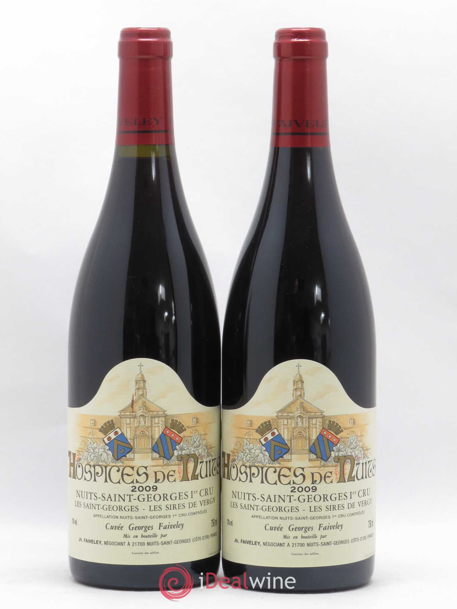Nuits-Saint-Georges 1er Cru Les Saint-Georges Les Sires de Vergy Cuvee Georges Faiveley Hospices de Nuits 2009 - Posten von 2 Flaschen - 0