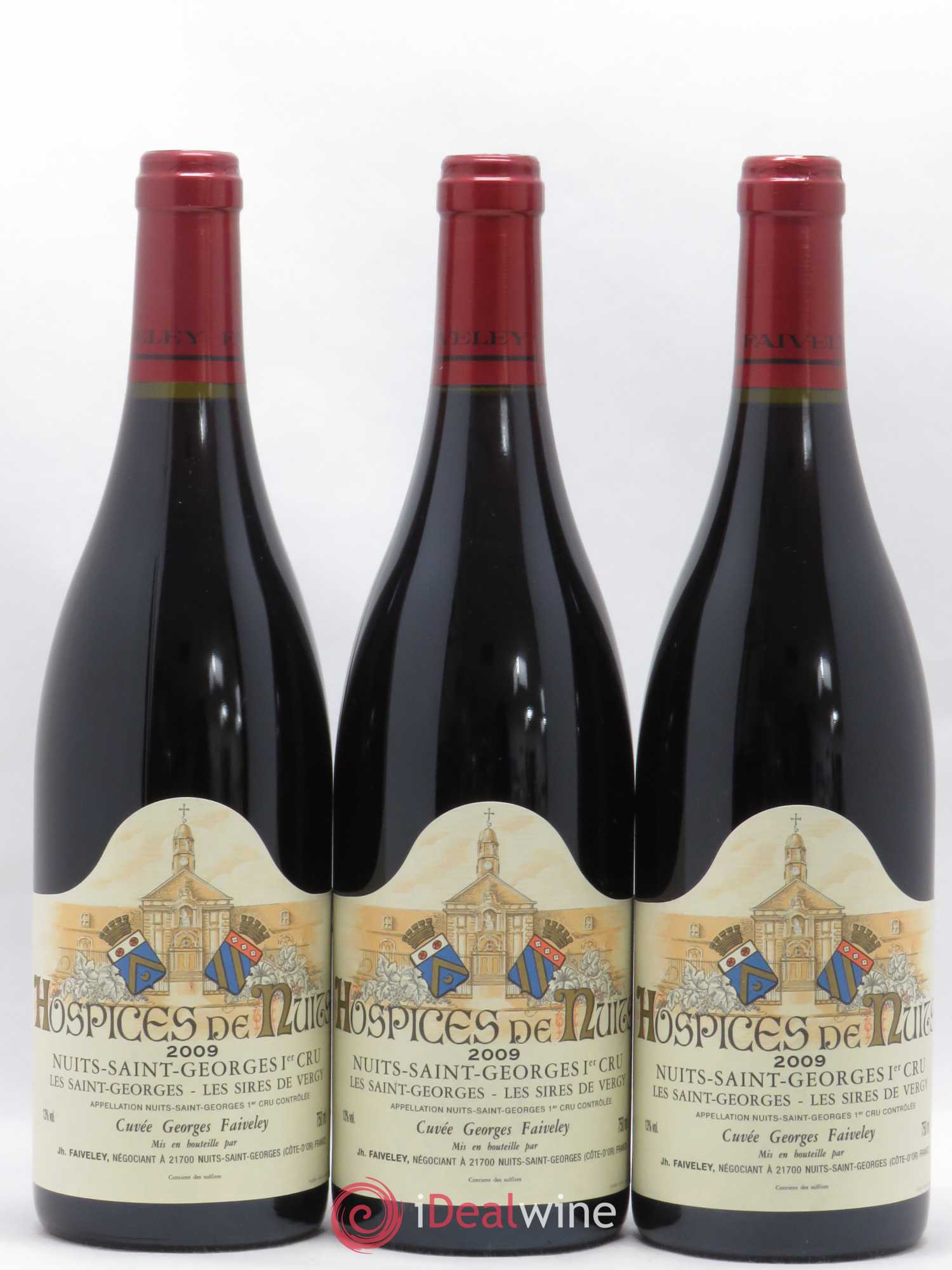 Nuits-Saint-Georges 1er Cru Les Saint-Georges Les Sires de Vergy Cuvee Georges Faiveley Hospices de Nuits 2009 - Posten von 6 Flaschen - 2