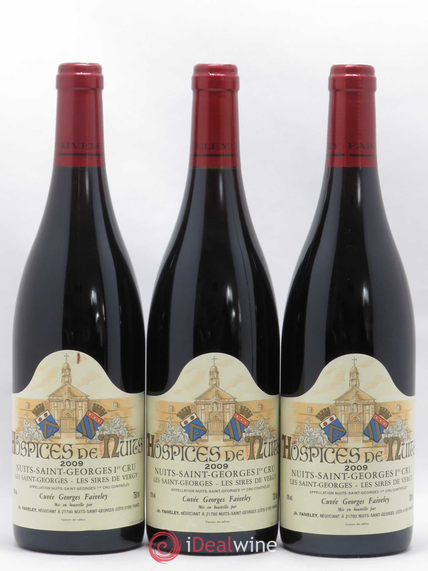Nuits-Saint-Georges 1er Cru Les Saint-Georges Les Sires de Vergy Cuvee Georges Faiveley Hospices de Nuits 2009 - Posten von 3 Flaschen - 0