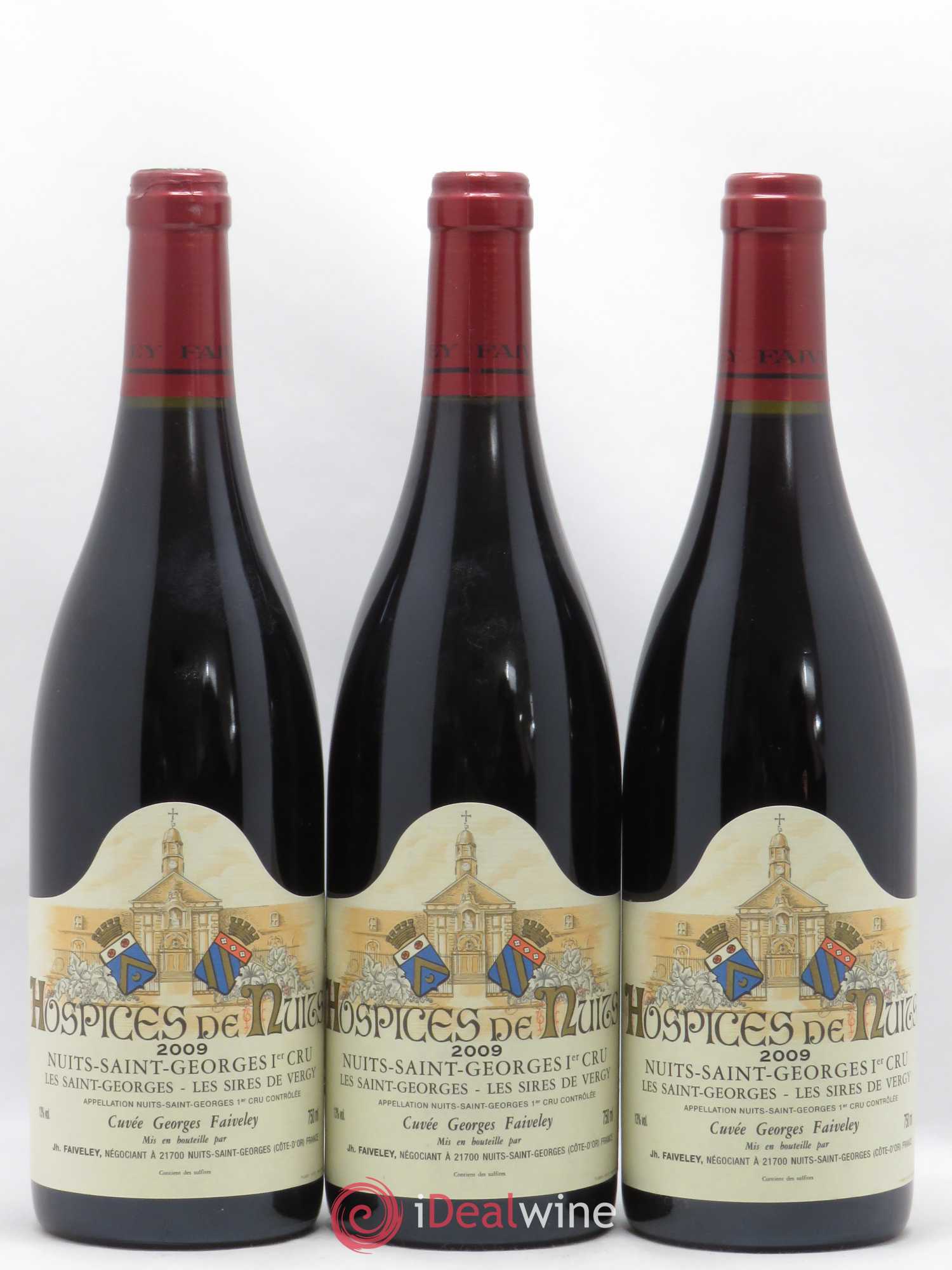Nuits-Saint-Georges 1er Cru Les Saint-Georges Les Sires de Vergy Cuvee Georges Faiveley Hospices de Nuits 2009 - Posten von 6 Flaschen - 2