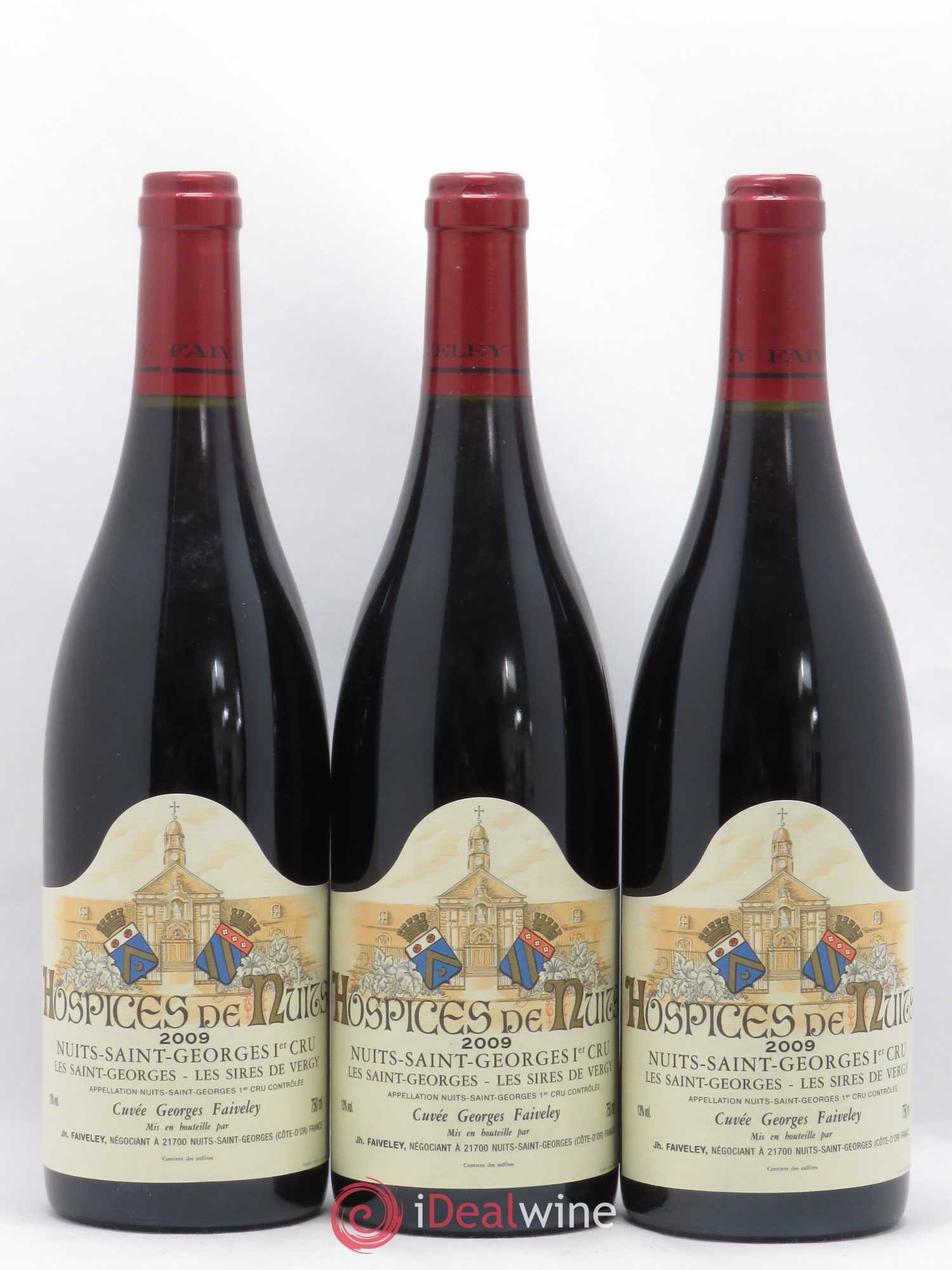 Nuits-Saint-Georges 1er Cru Les Saint-Georges Les Sires de Vergy Cuvee Georges Faiveley Hospices de Nuits 2009 - Posten von 3 Flaschen - 0