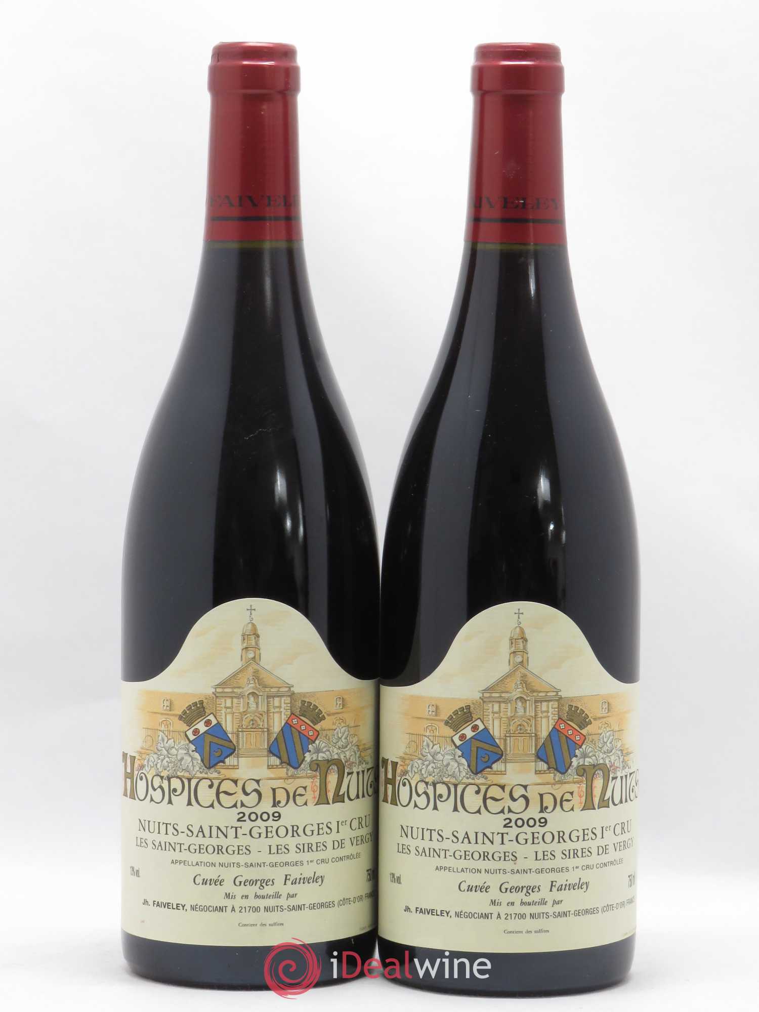 Nuits-Saint-Georges 1er Cru Les Saint-Georges Les Sires de Vergy Cuvee Georges Faiveley Hospices de Nuits 2009 - Posten von 2 Flaschen - 0