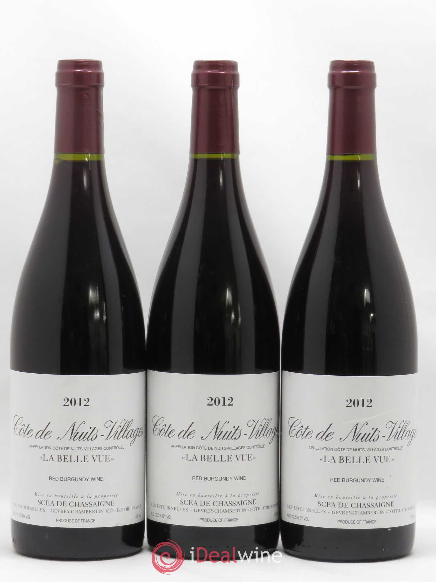 Côte de Nuits-Villages La Belle Vue SCEA Chassaigne 2012 - Posten von 3 Flaschen - 0