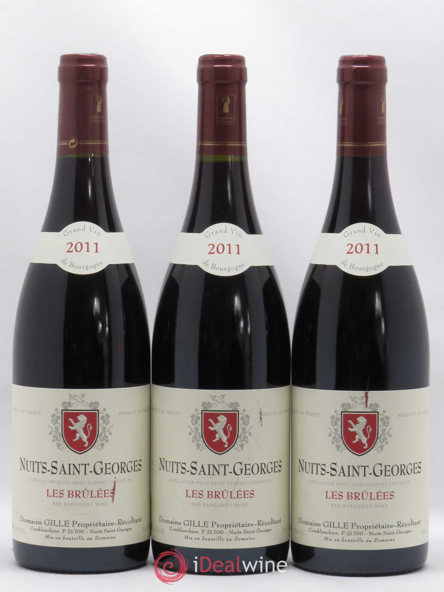 Nuits-Saint-Georges Les Brulees Domaine Gille 2011 - Posten von 3 Flaschen - 0
