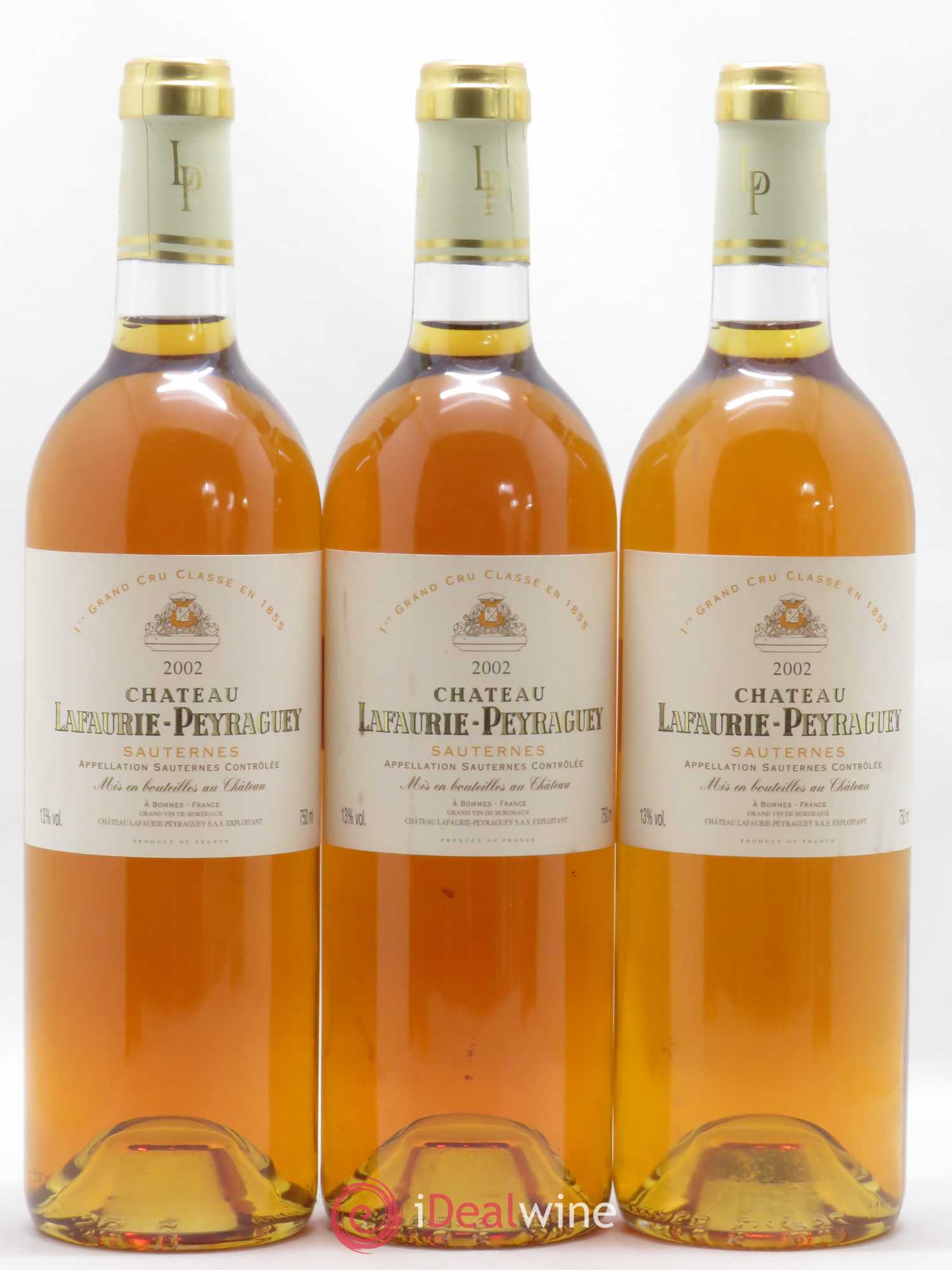 Château Lafaurie-Peyraguey 1er Grand Cru Classé 2002 - Lotto di 3 bottiglie - 0