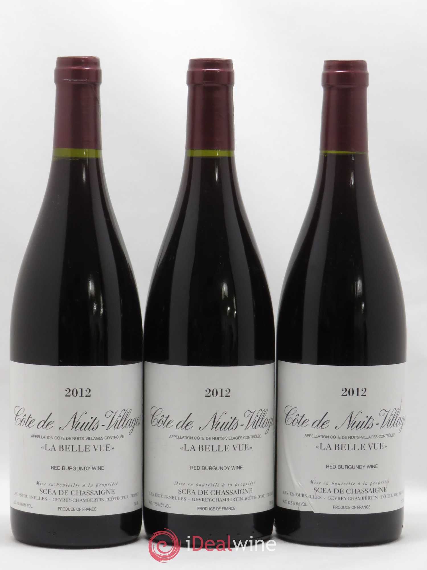 Côte de Nuits-Villages La Belle Vue SCEA Chassaigne 2012 - Posten von 3 Flaschen - 0