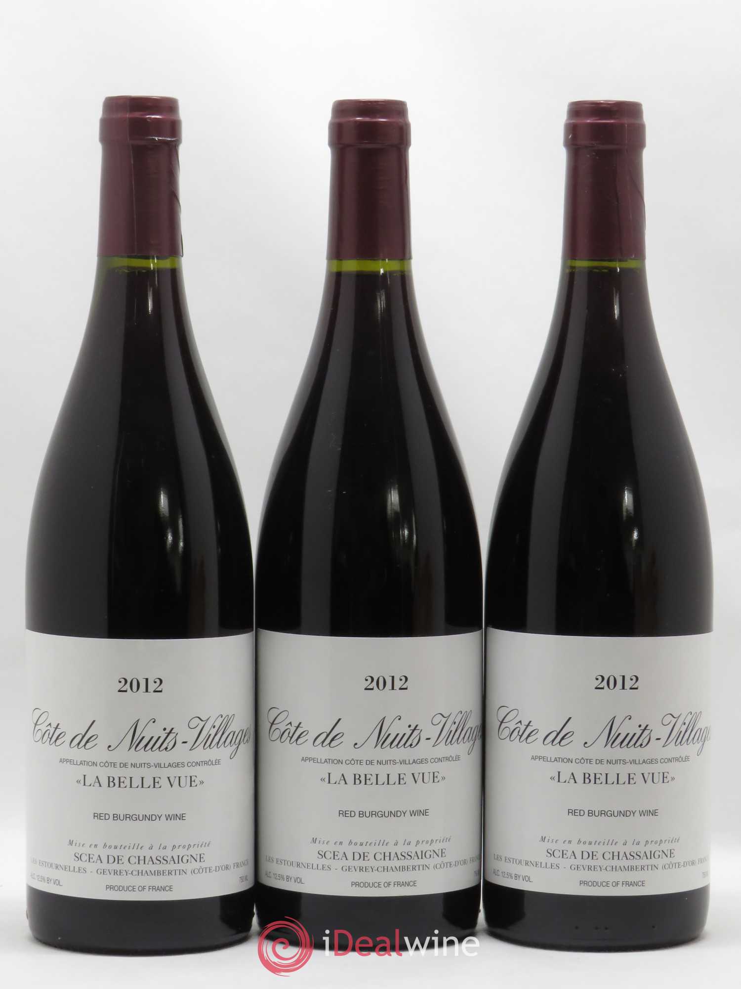 Côte de Nuits-Villages La Belle Vue SCEA Chassaigne 2012 - Posten von 3 Flaschen - 0