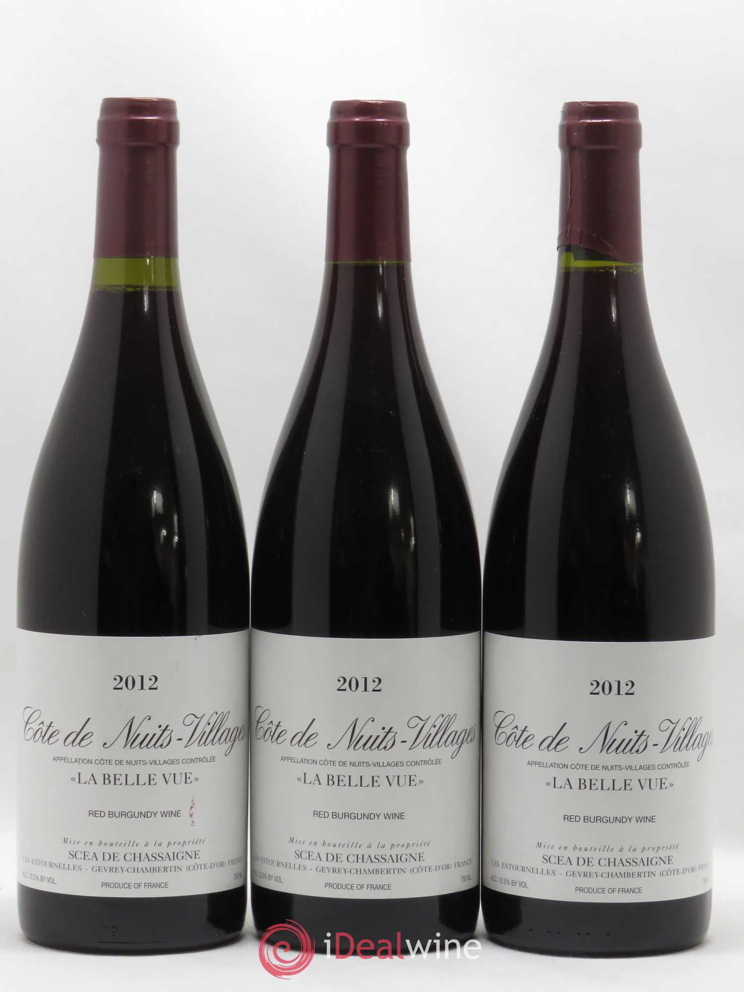 Côte de Nuits-Villages La Belle Vue SCEA Chassaigne 2012 - Posten von 3 Flaschen - 0
