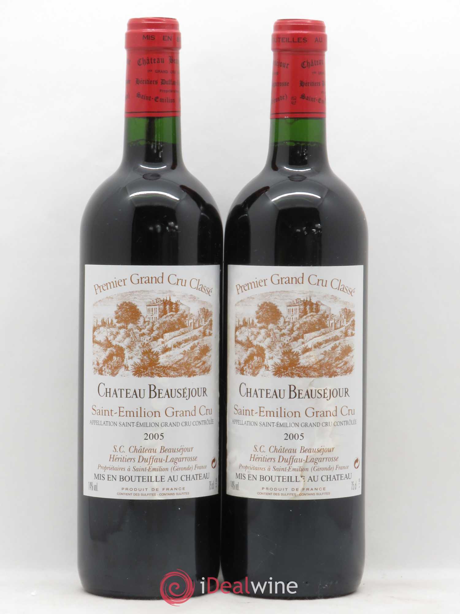 Château Beauséjour (Duffau-Lagarrosse) 1er Grand Cru Classé B 2005 - Lot de 2 bouteilles - 0