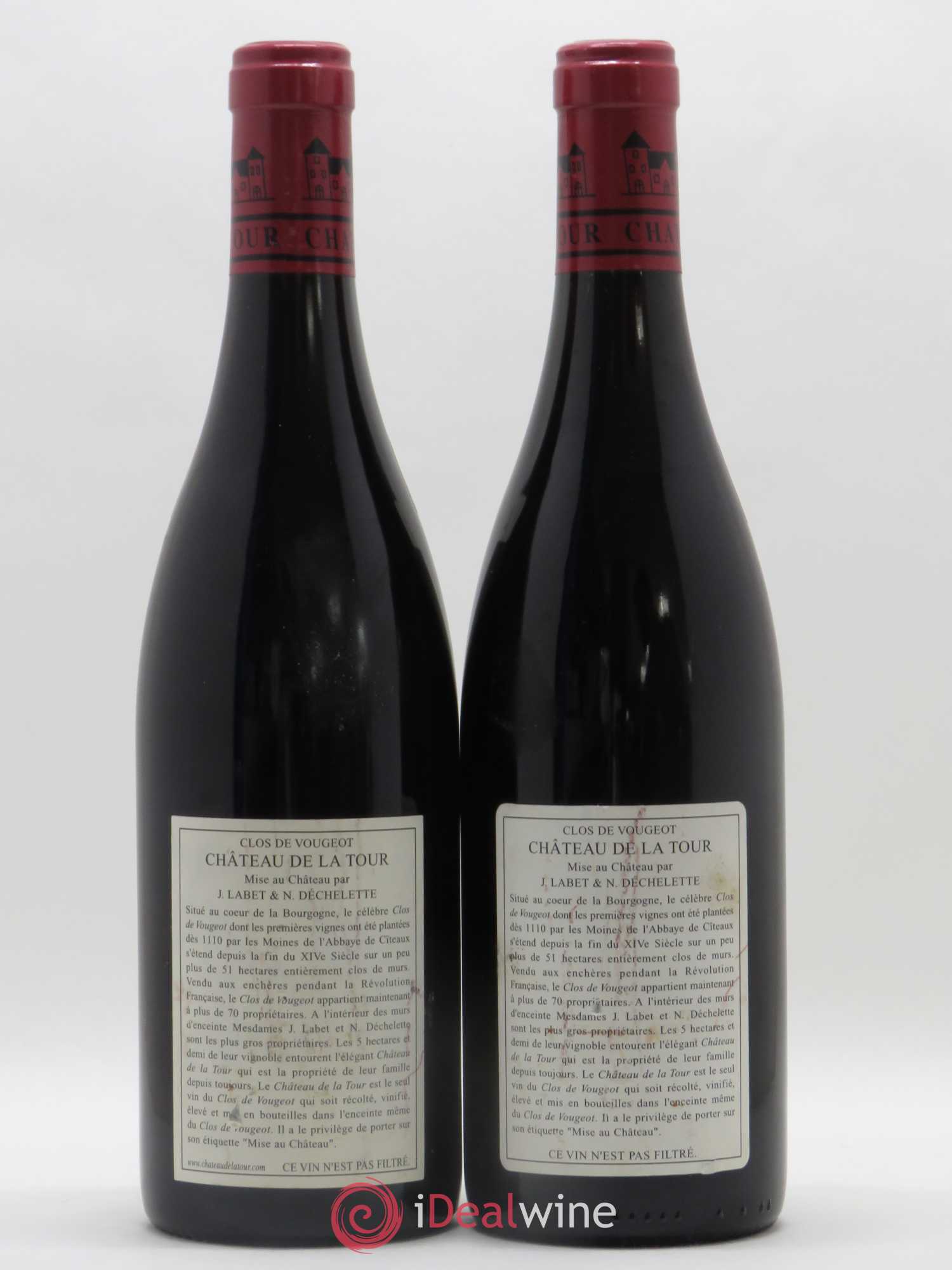Clos de Vougeot Grand Cru Vieilles Vignes Château de La Tour 2002 - Lot de 2 bouteilles - 1