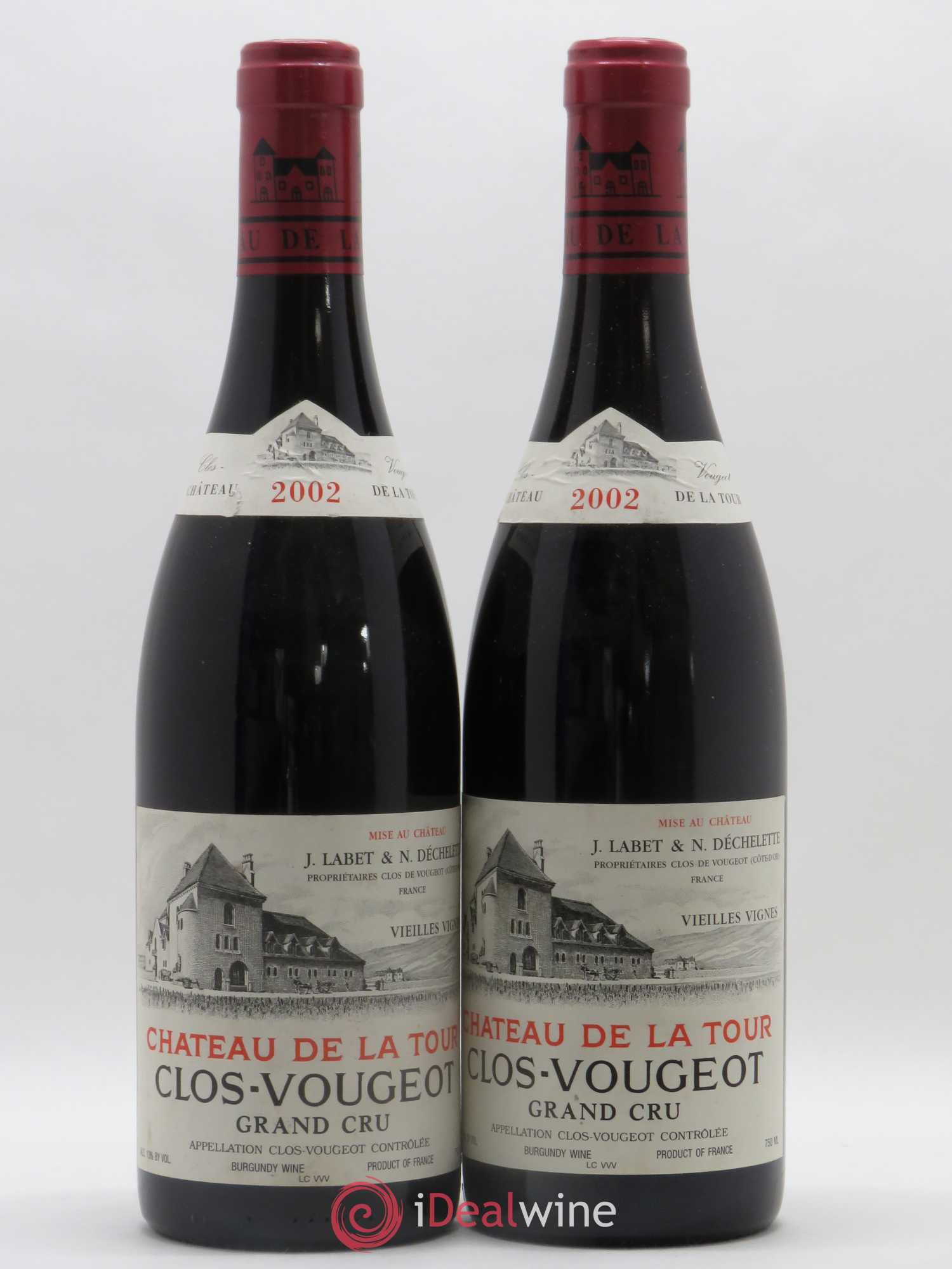 Clos de Vougeot Grand Cru Vieilles Vignes Château de La Tour 2002 - Lot de 2 bouteilles - 0