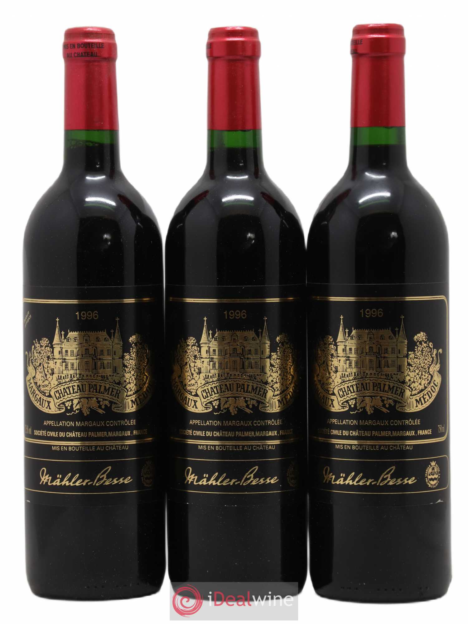 Château Palmer 3ème Grand Cru Classé 1996 - Lot de 3 bouteilles - 0