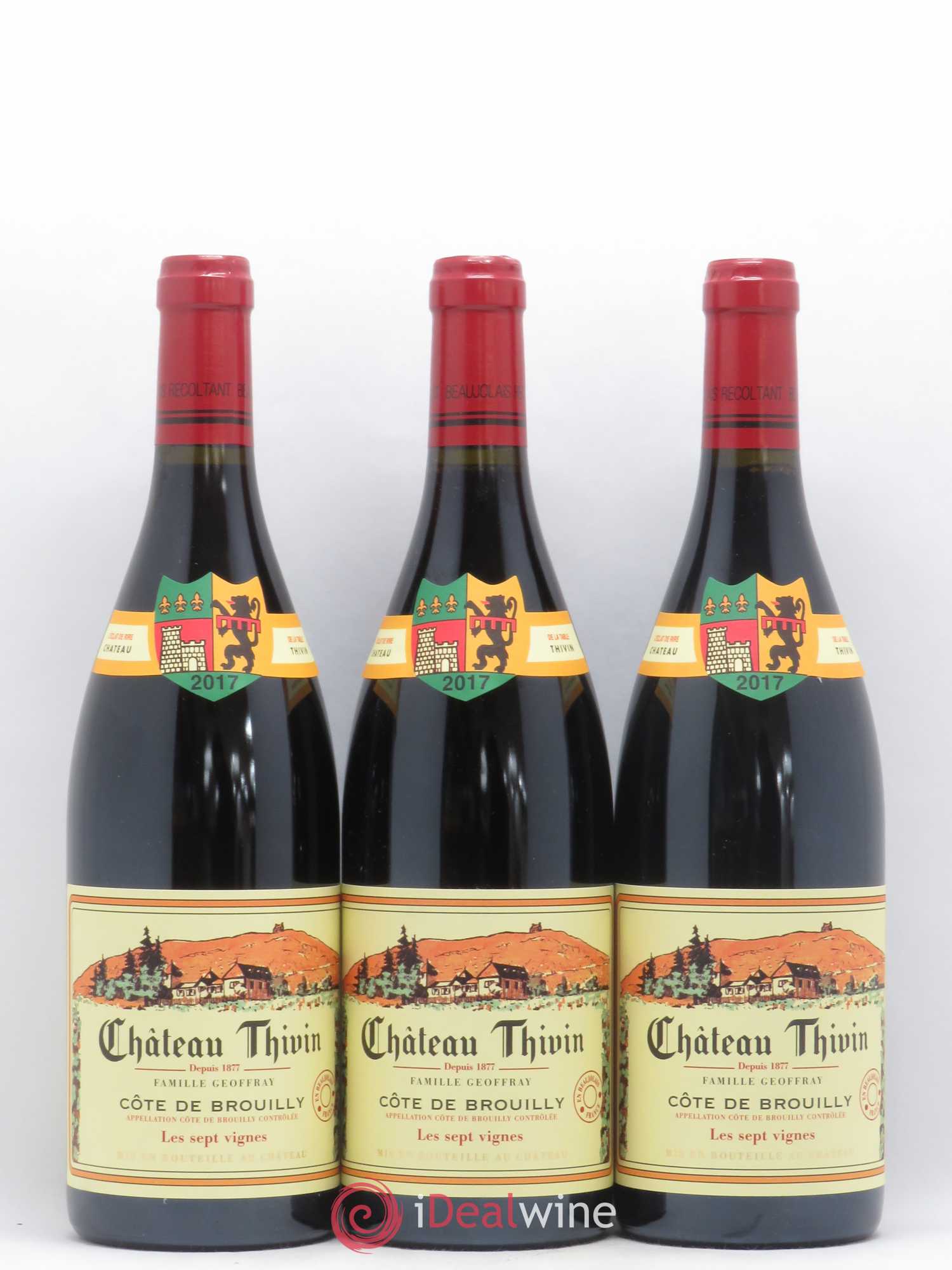 Côte de Brouilly Les 7 Vignes Château Thivin (sans prix de réserve) 2017 - Lot de 3 bouteilles - 0