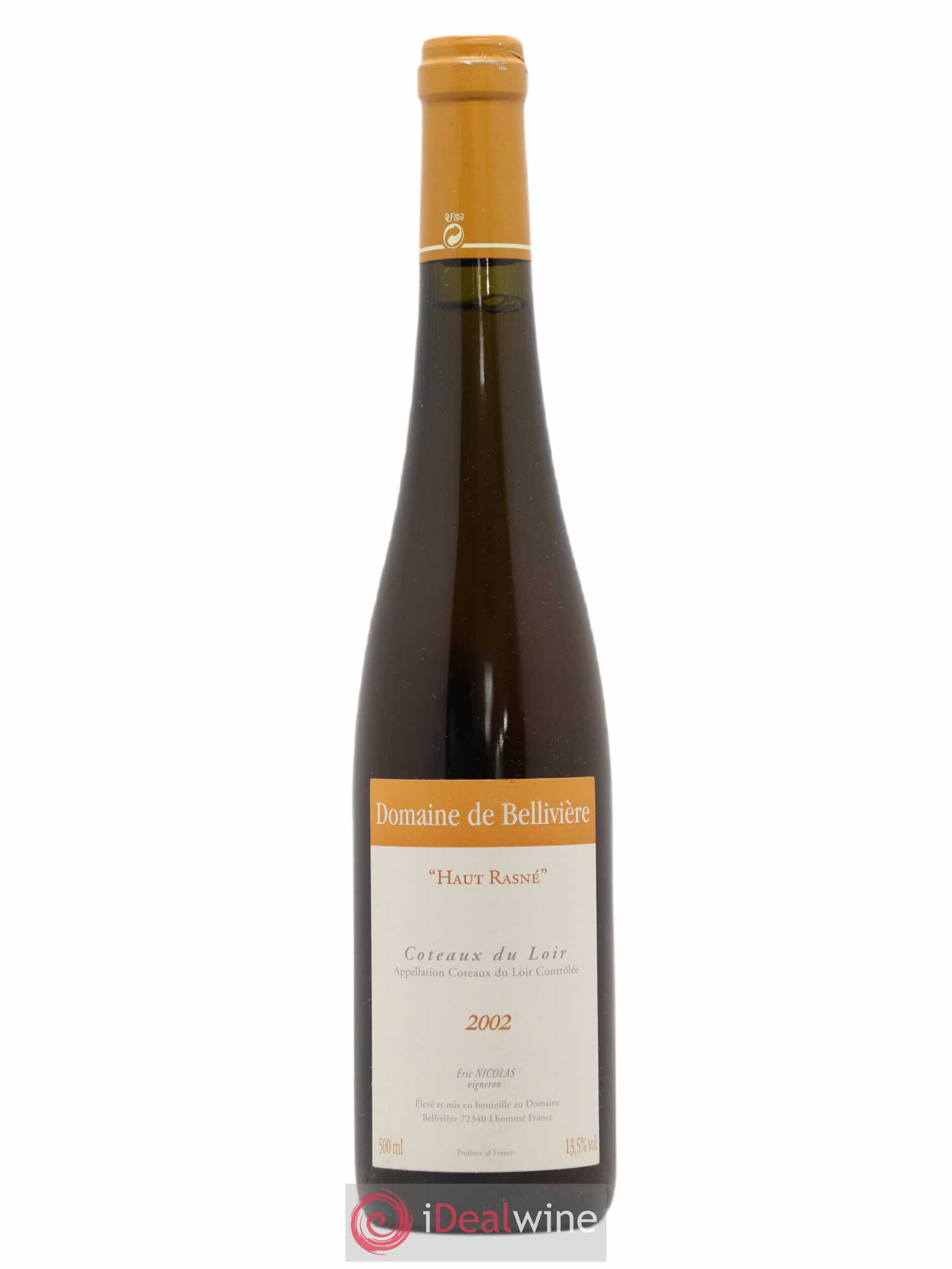 Val de Loire Coteaux du Loir Haut Rasné Domaine de Bellivière 50Cl 2002 - Posten von 1 Flasche - 0