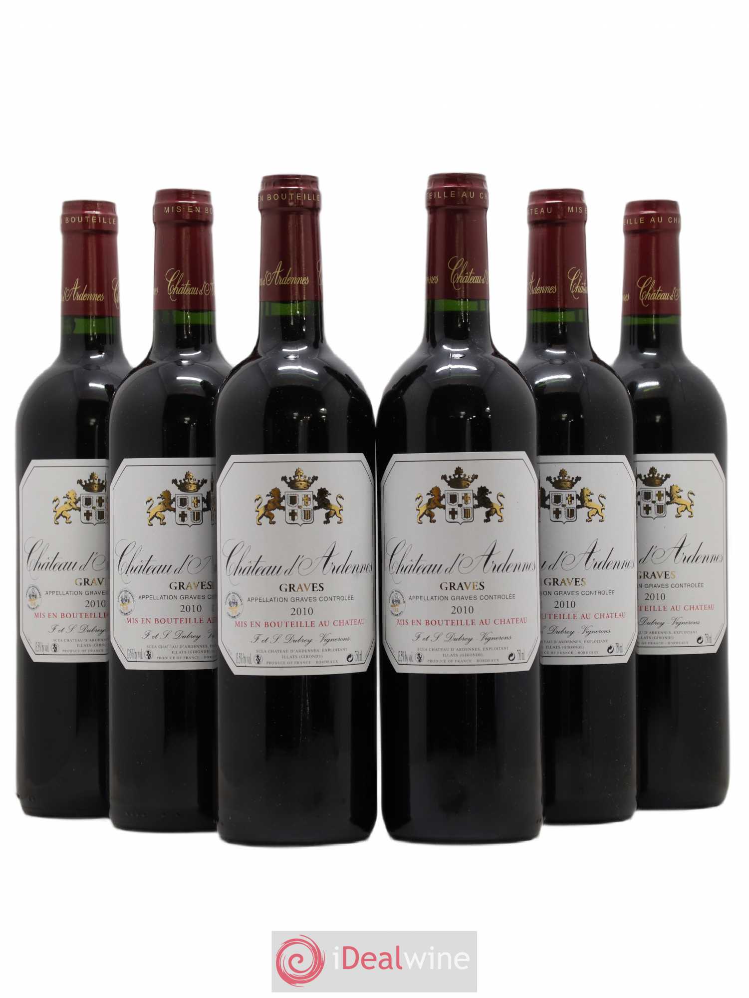 Graves Château d'Ardennes 2010 - Lot de 6 bouteilles - 0
