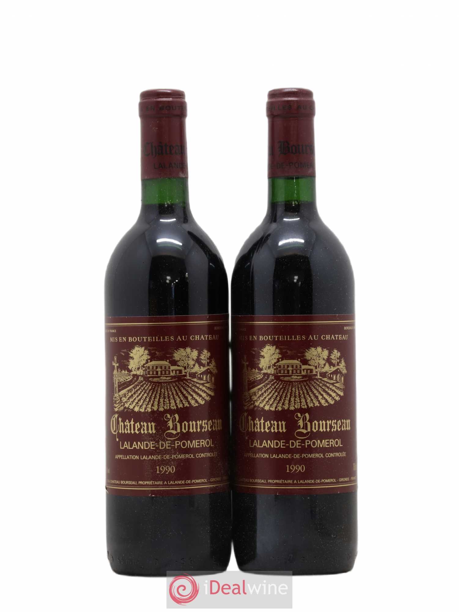 Lalande-de-Pomerol Château Bourseau 1990 - Lot de 2 bouteilles - 0