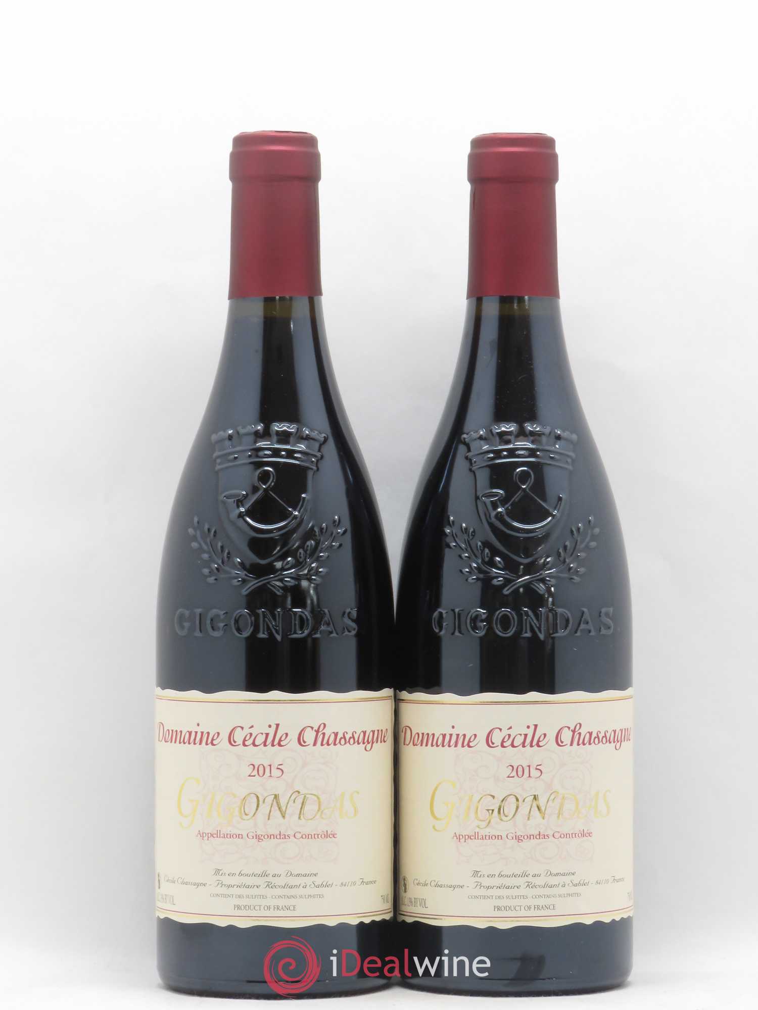 Gigondas Cecile Chassagne (sans prix de réserve) 2015 - Posten von 2 Flaschen - 0