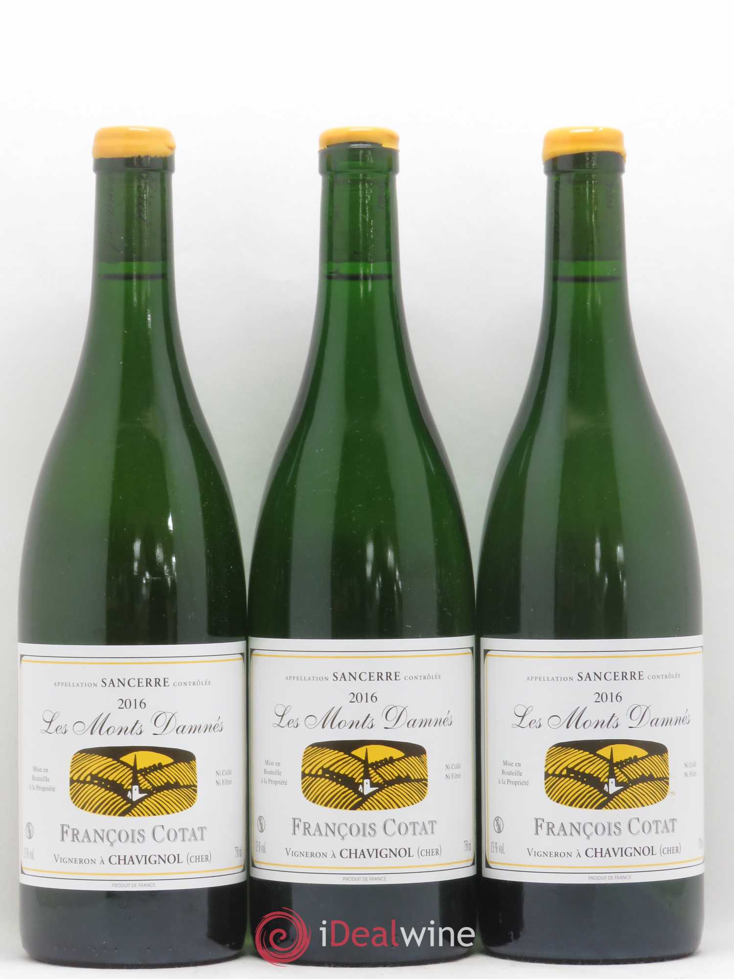 Sancerre Les Monts Damnés François Cotat (sans prix de réserve) 2016 - Lot de 3 bouteilles - 0