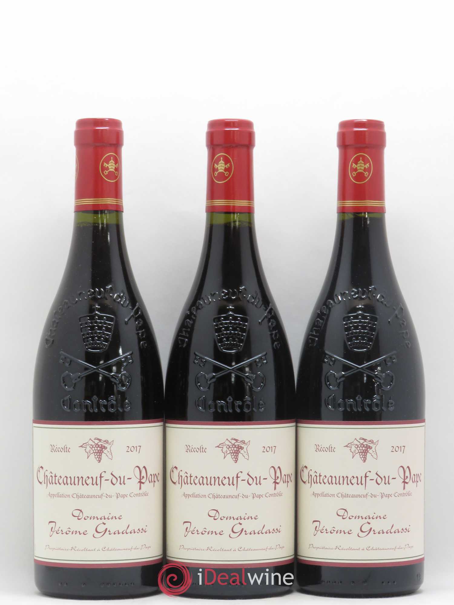 Châteauneuf-du-Pape Jerôme Gradassi (sans prix de réserve) 2017 - Posten von 3 Flaschen - 0
