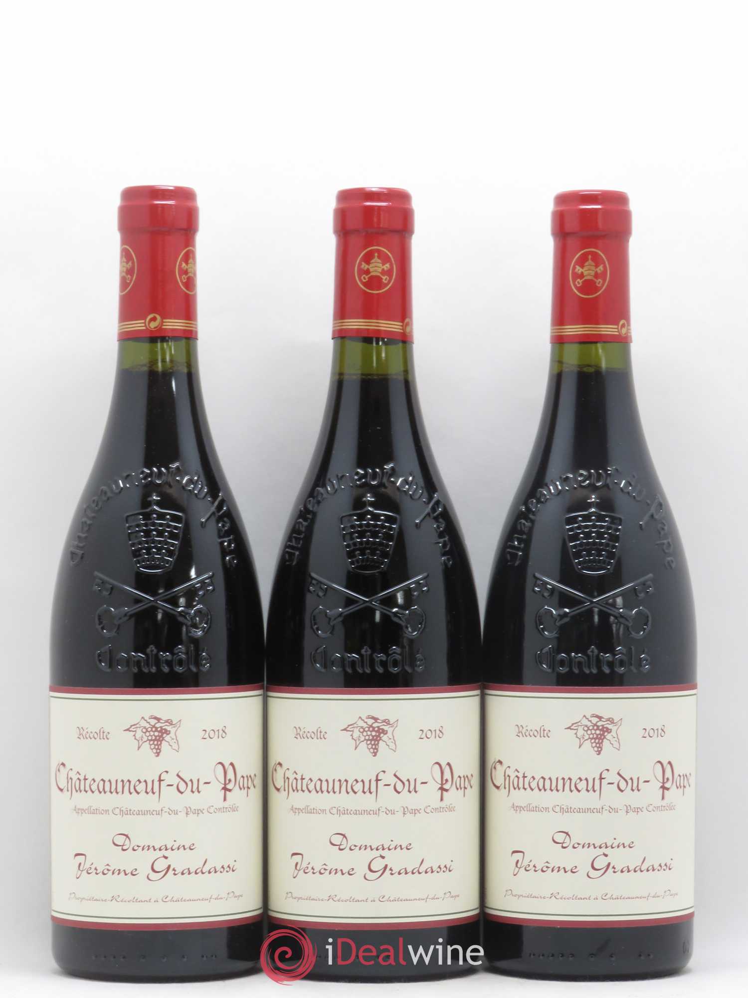 Châteauneuf-du-Pape Jerôme Gradassi 2018 - Lot de 3 bouteilles - 0
