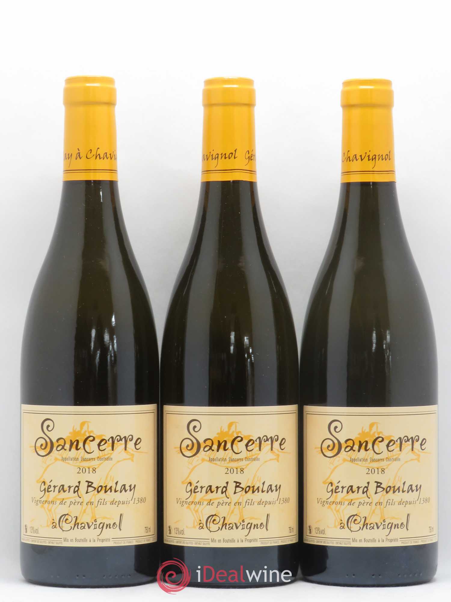 Sancerre Gérard Boulay (sans prix de réserve) 2018 - Posten von 3 Flaschen - 0