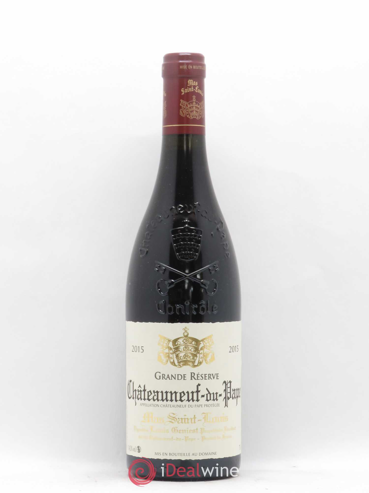 Châteauneuf-du-Pape Grande Réserve Mas Saint-Louis 2015 - Lot de 1 bouteille - 0