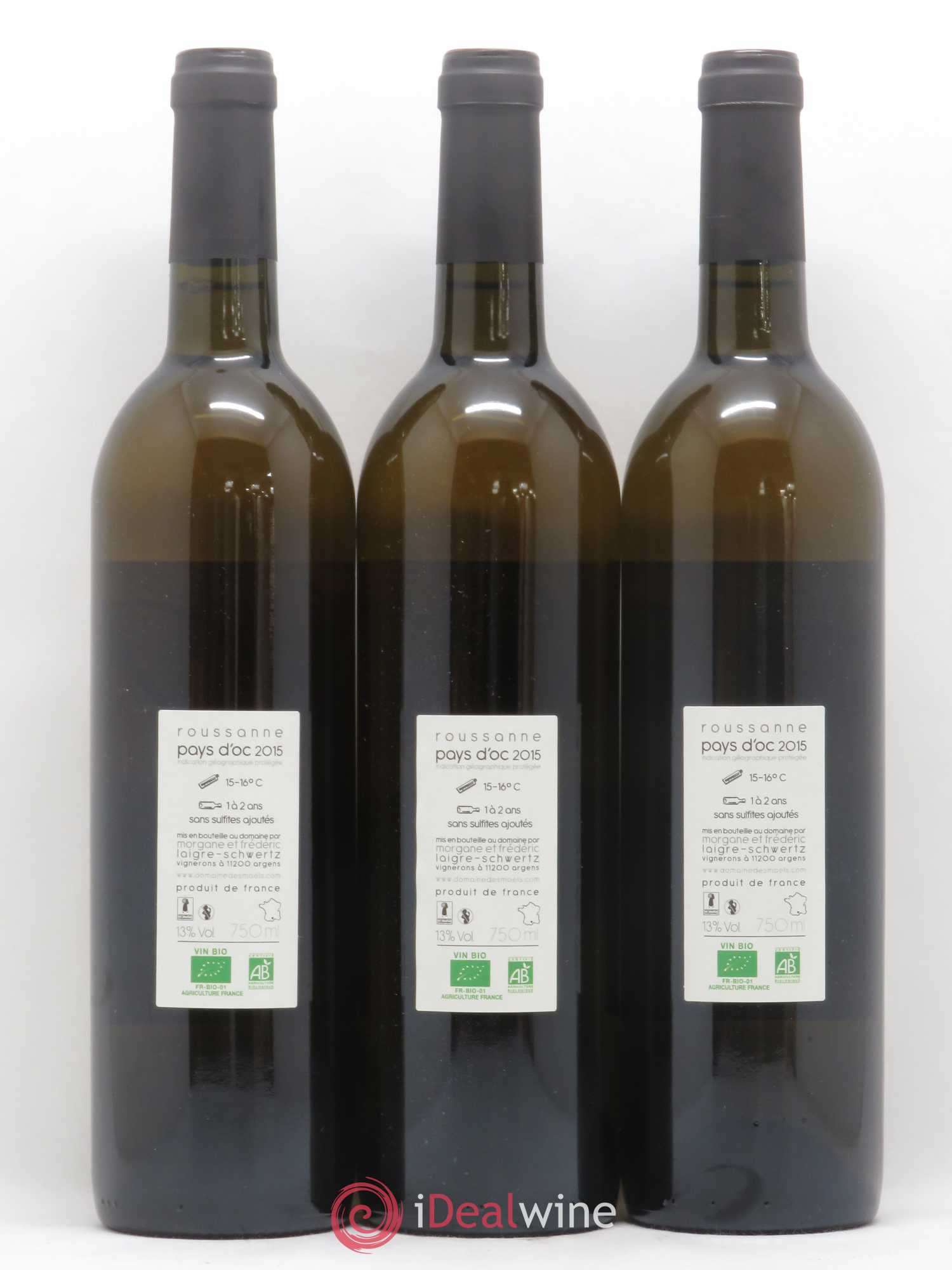 Pays d'Oc Le M des Maels Roussane Domaine des Maels (sans prix de réserve) 2015 - Posten von 3 Flaschen - 1