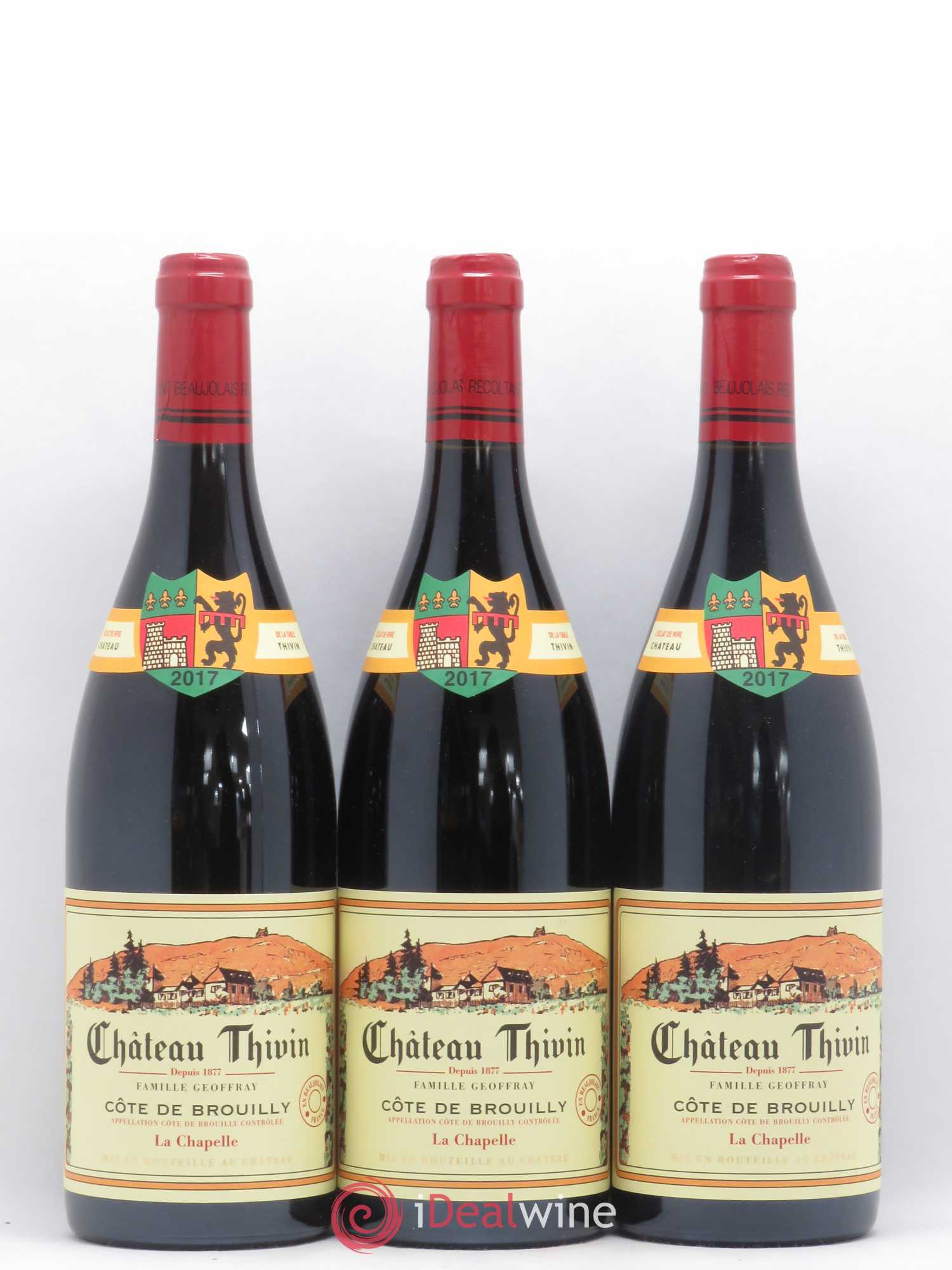 Côte de Brouilly Cuvée La Chapelle Château Thivin (sans prix de réserve) 2017 - Lot de 3 bouteilles - 0