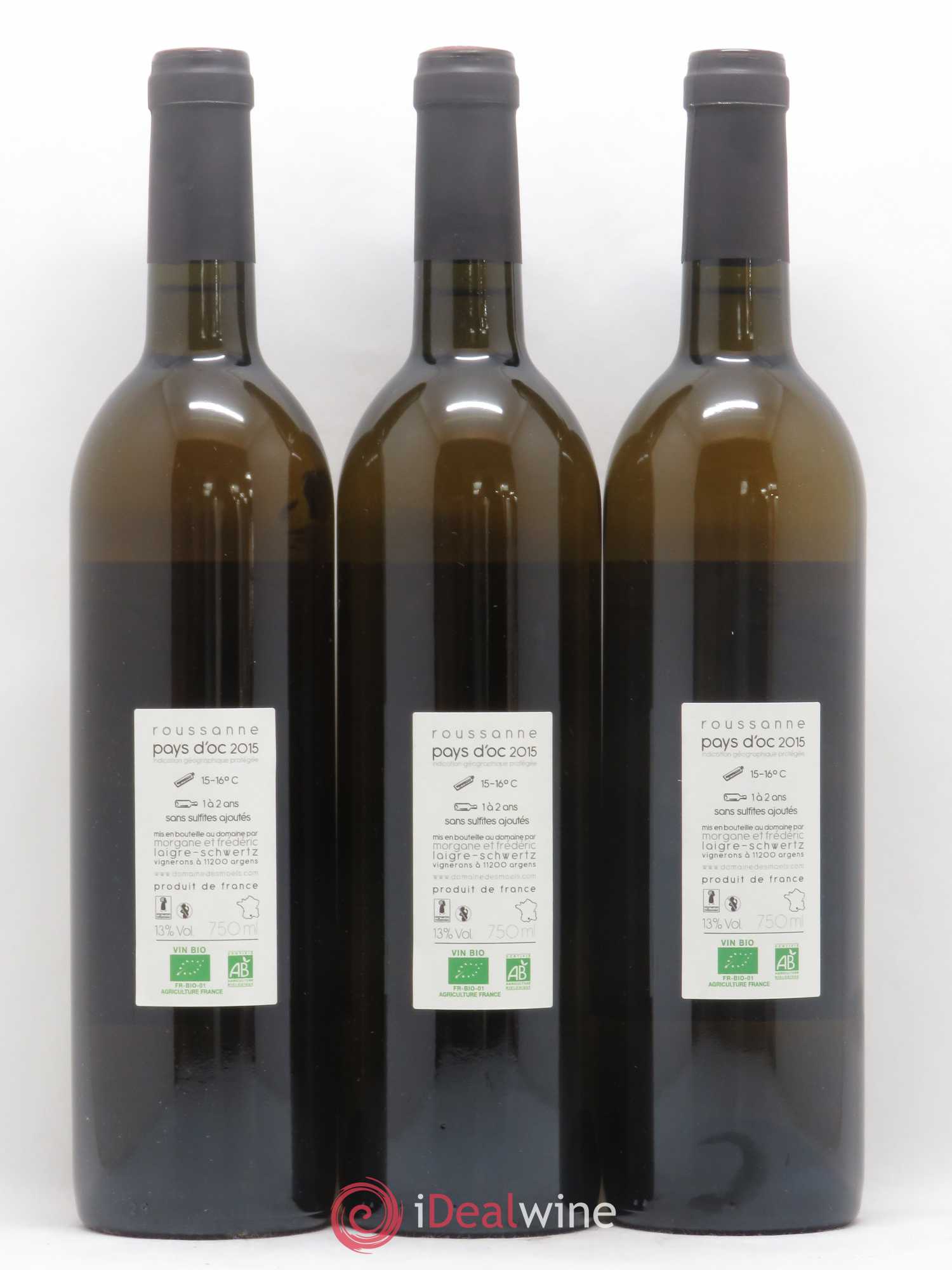 Pays d'Oc Le M des Maels Roussane Domaine des Maels (sans prix de réserve) 2015 - Posten von 3 Flaschen - 1