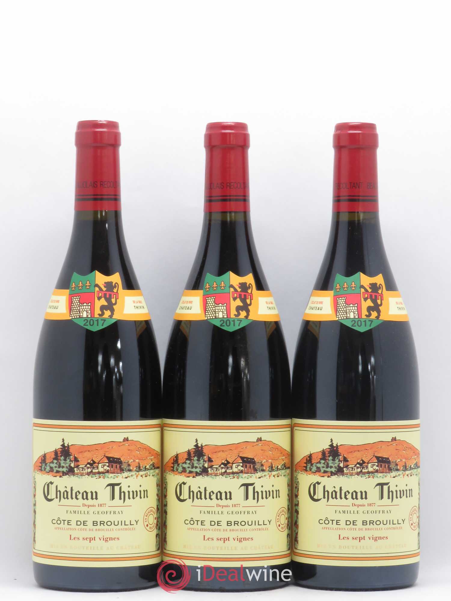 Côte de Brouilly Les 7 Vignes Château Thivin (sans prix de réserve) 2017 - Lot de 3 bouteilles - 0
