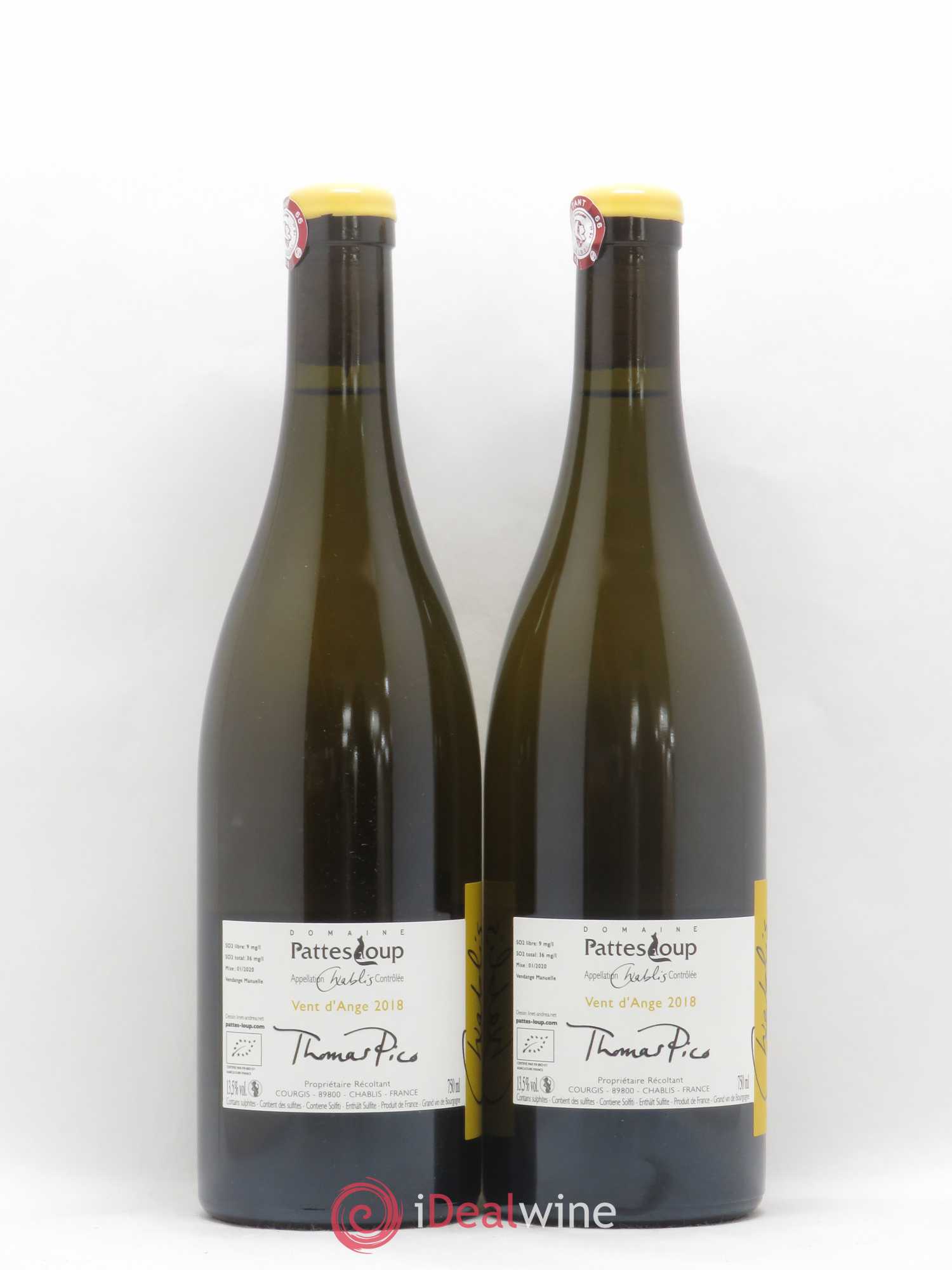 Chablis Vent d'Ange Pattes Loup (Domaine) 2018 - Lot de 2 bouteilles - 1