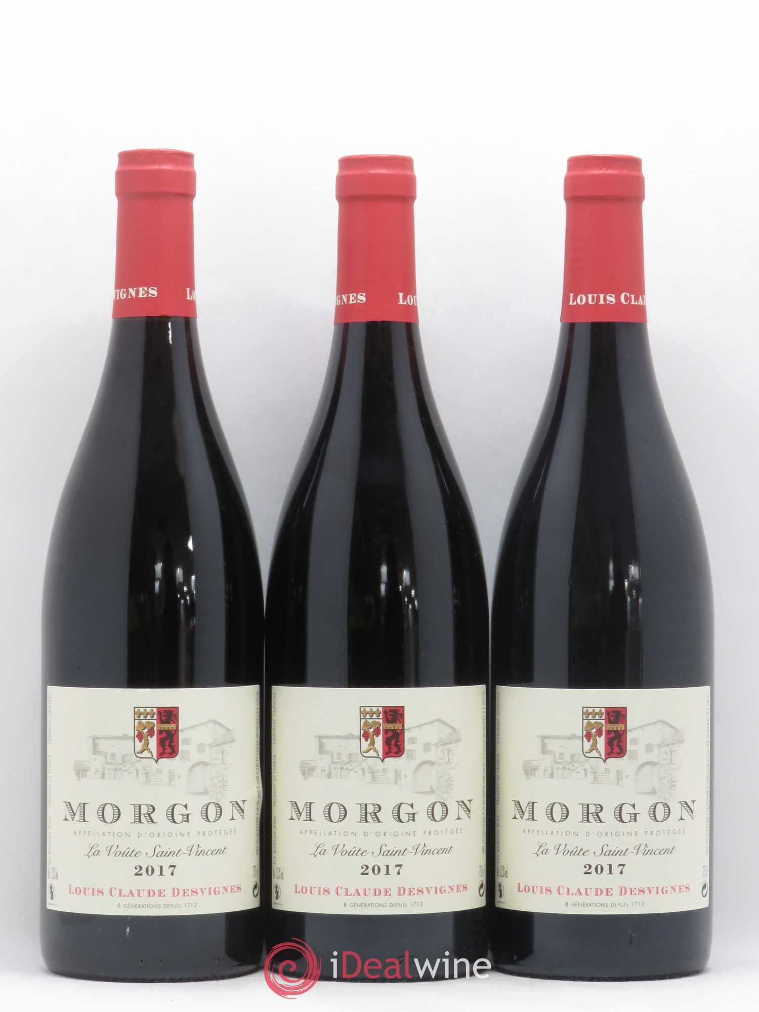 Morgon La Voûte Saint Vincent Louis-Claude Desvignes (sans prix de réserve) 2017 - Lot de 3 bouteilles - 0