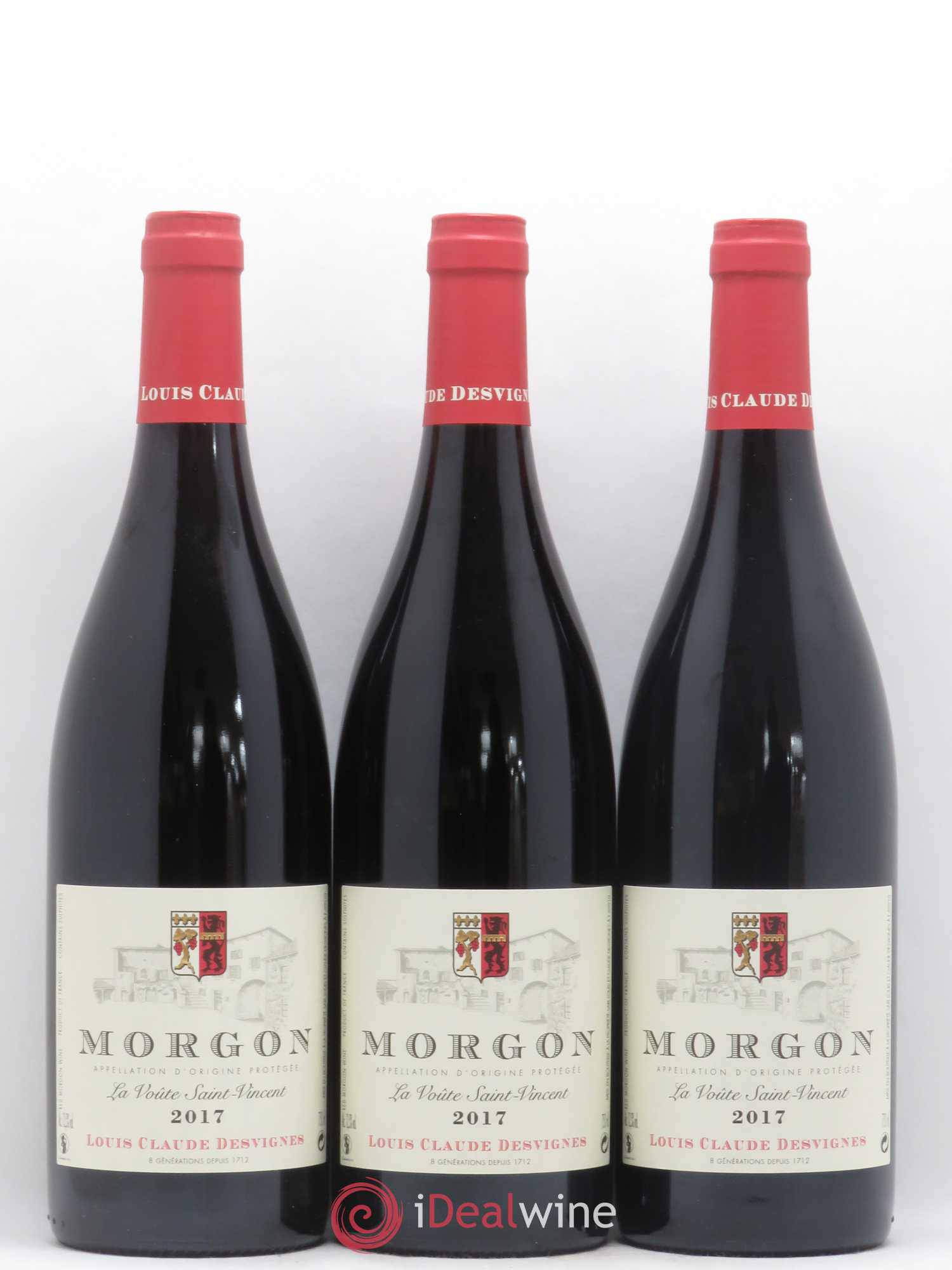 Morgon La Voûte Saint Vincent Louis-Claude Desvignes (sans prix de réserve) 2017 - Lot de 3 bouteilles - 0