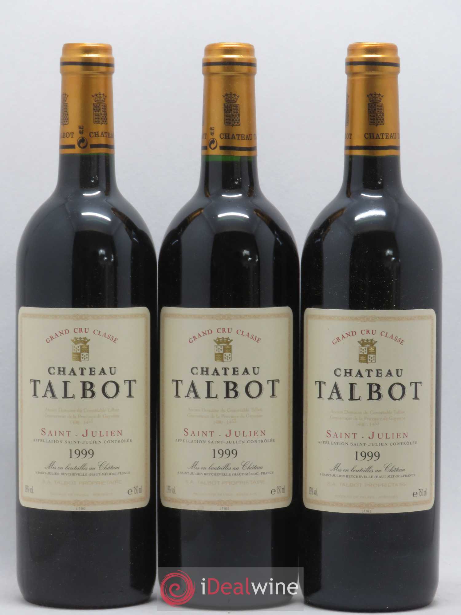 Château Talbot 4ème Grand Cru Classé 1999 - Lot de 12 bouteilles - 1