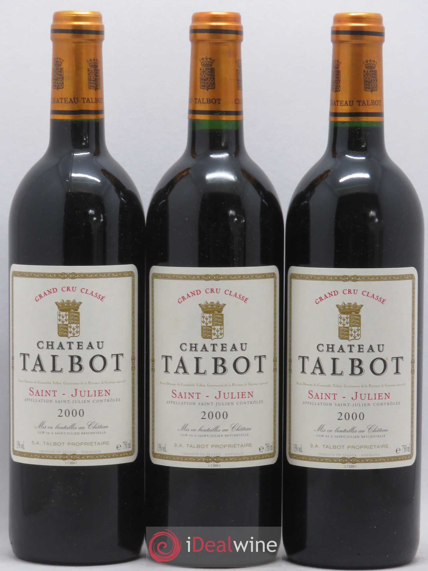Château Talbot 4ème Grand Cru Classé 2000 - Lot de 12 bouteilles - 1
