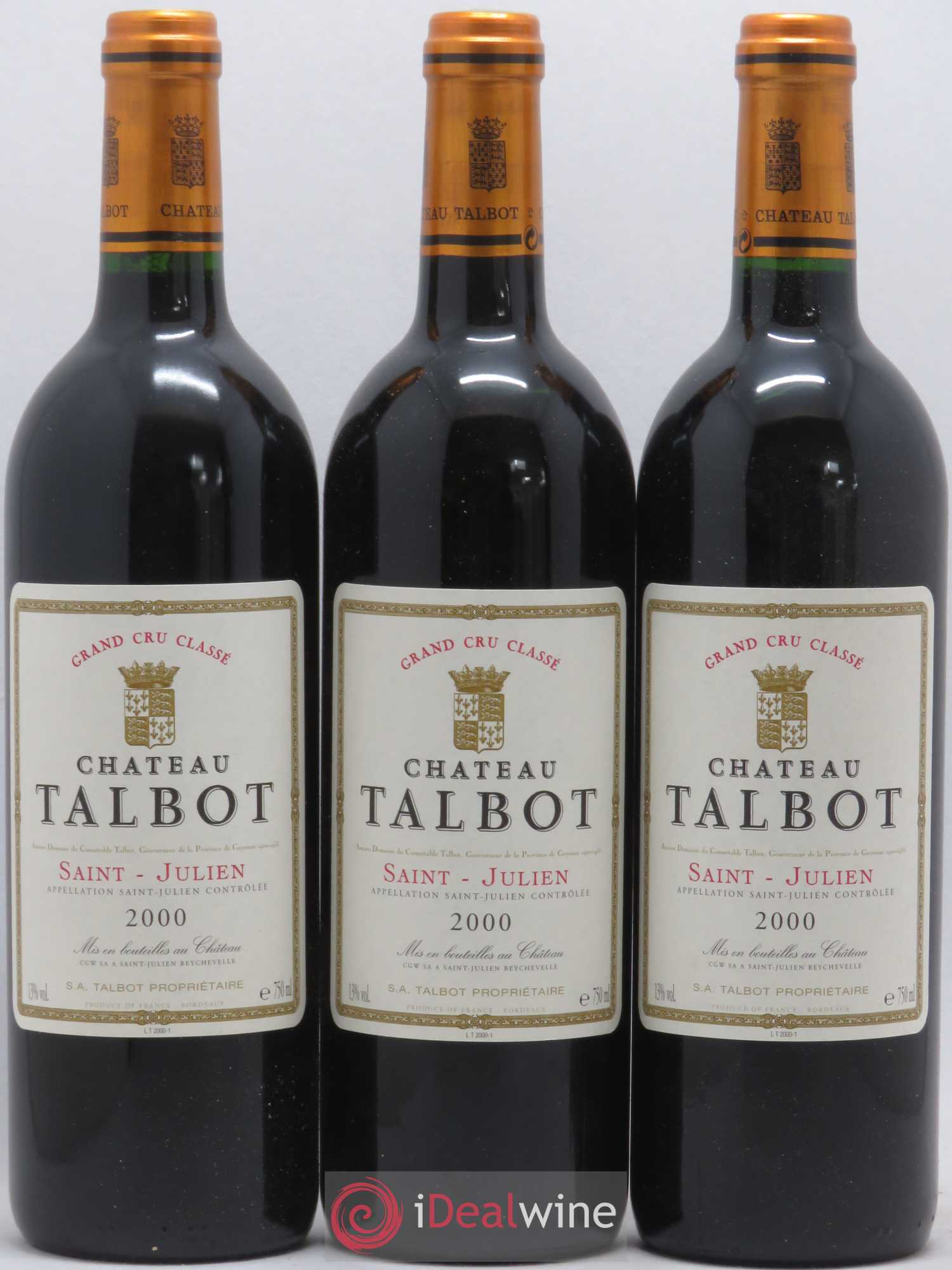 Château Talbot 4ème Grand Cru Classé 2000 - Lot de 12 bouteilles - 2