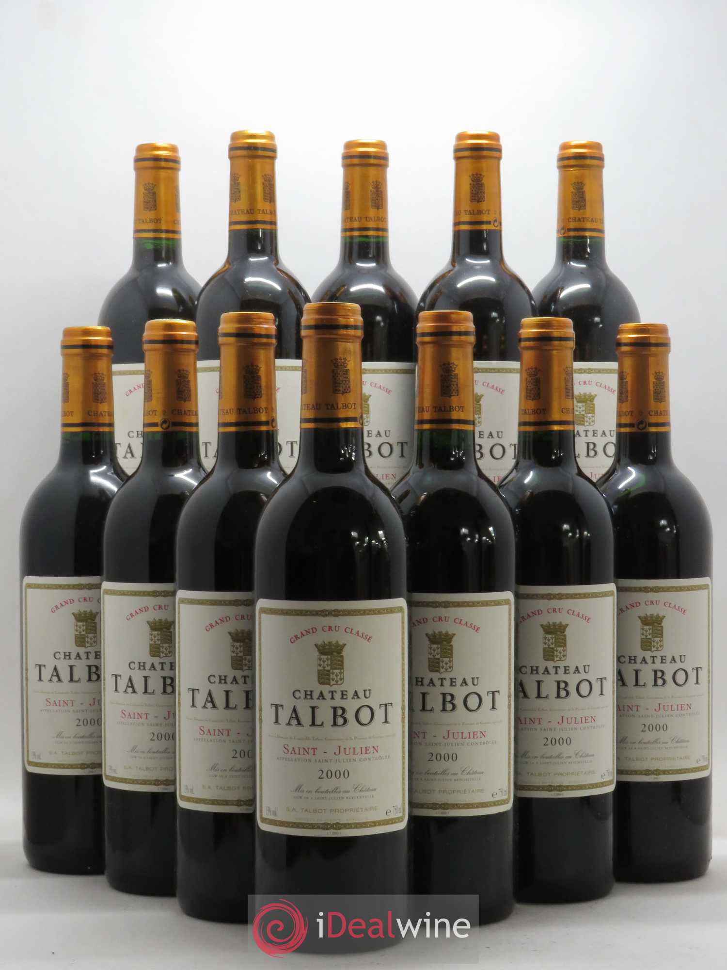 Château Talbot 4ème Grand Cru Classé 2000 - Lot de 12 bouteilles - 0