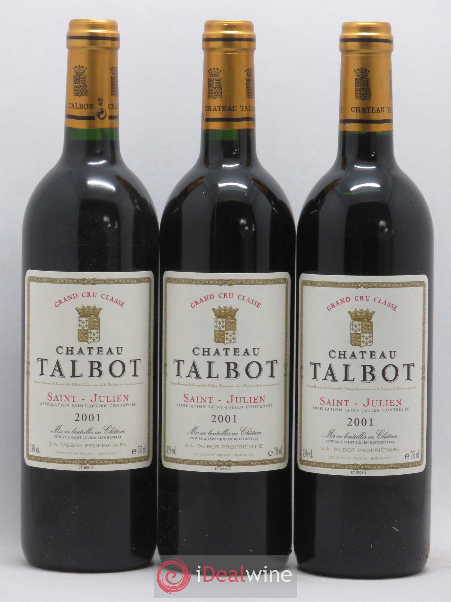 Château Talbot 4ème Grand Cru Classé 2001 - Lot de 12 bouteilles - 4