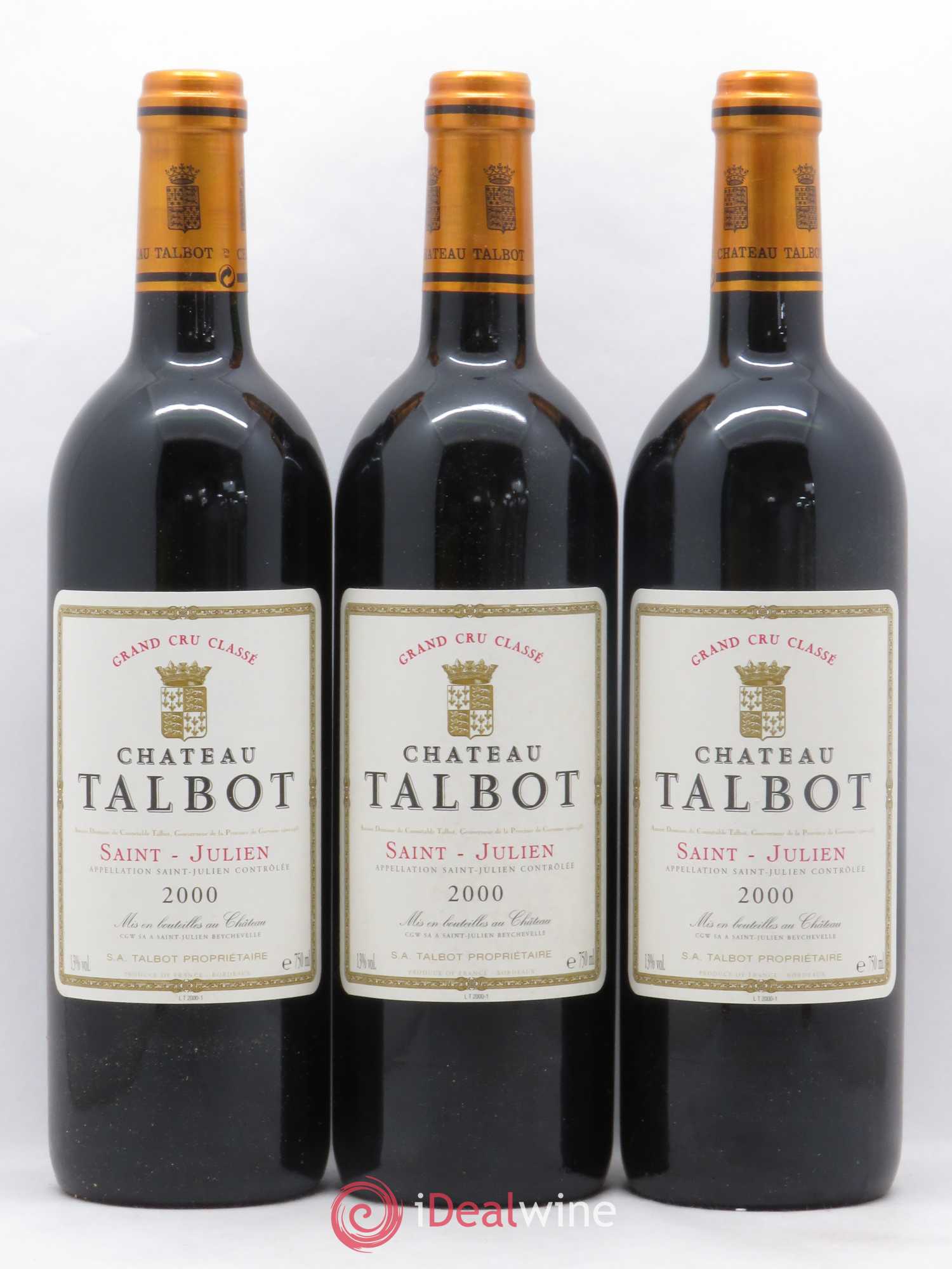 Château Talbot 4ème Grand Cru Classé 2000 - Lot de 12 bouteilles - 2