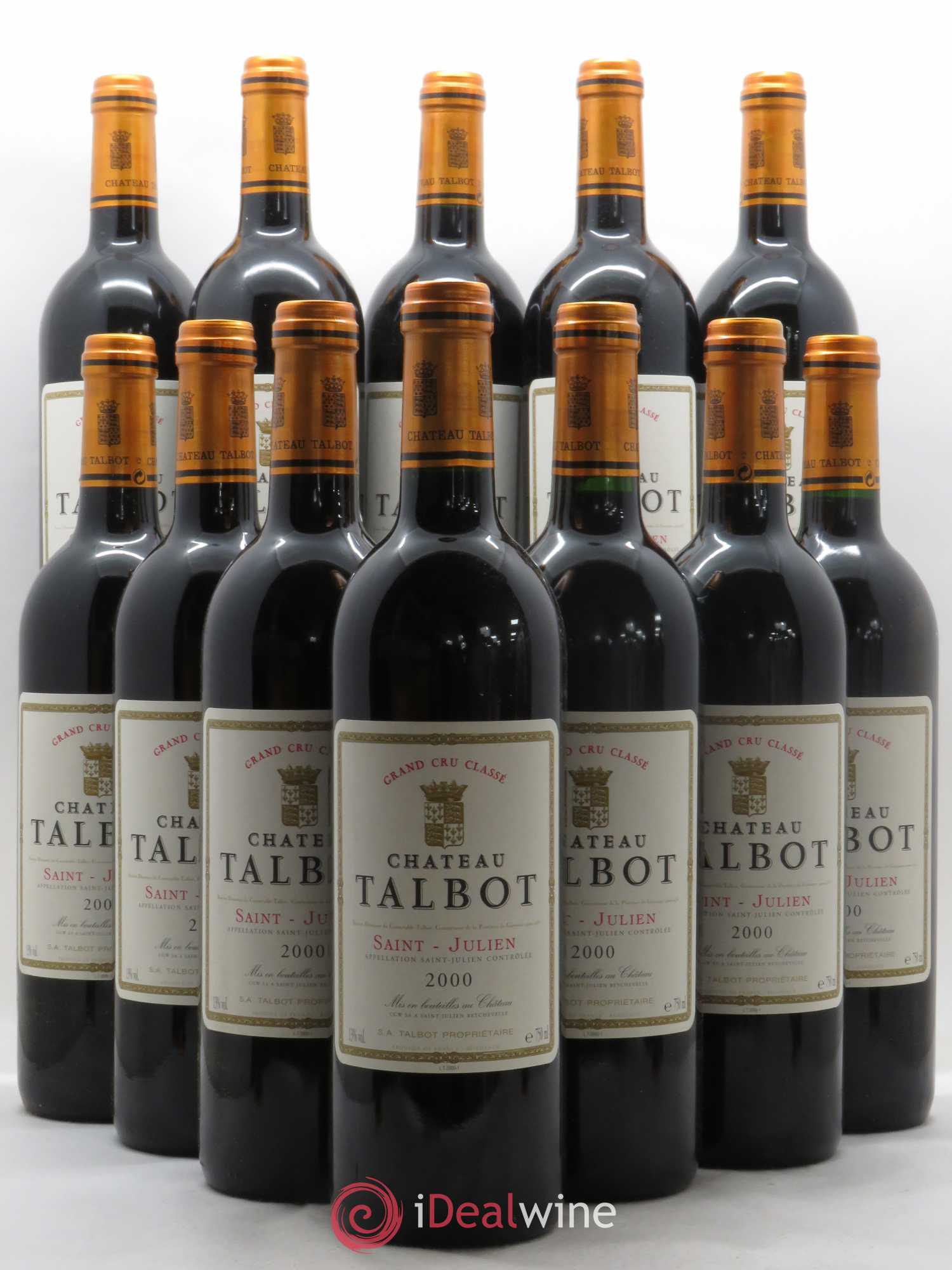 Château Talbot 4ème Grand Cru Classé 2000 - Lot de 12 bouteilles - 0