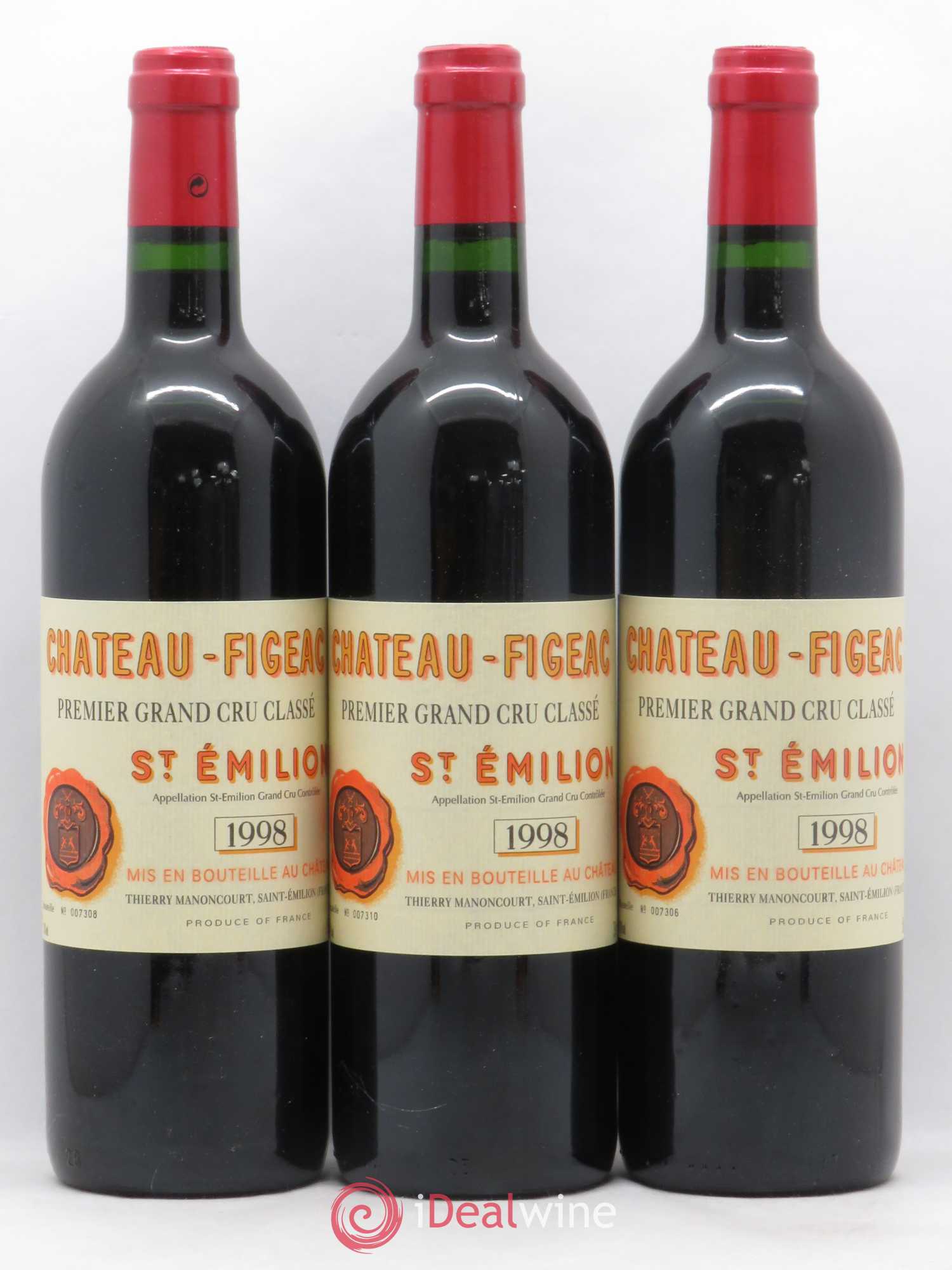 Château Figeac 1er Grand Cru Classé A 1998 - Lot de 12 bouteilles - 1