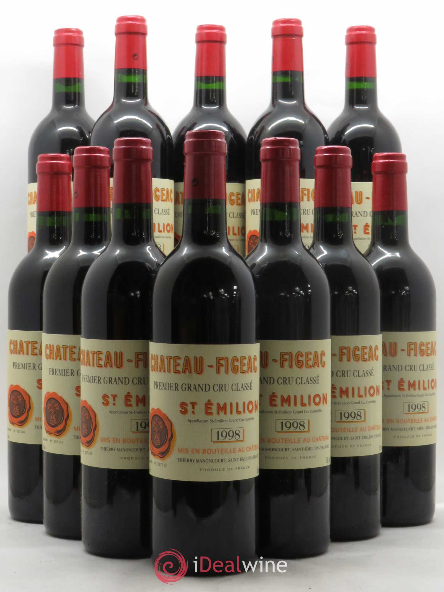 Château Figeac 1er Grand Cru Classé A 1998 - Lot de 12 bouteilles - 0