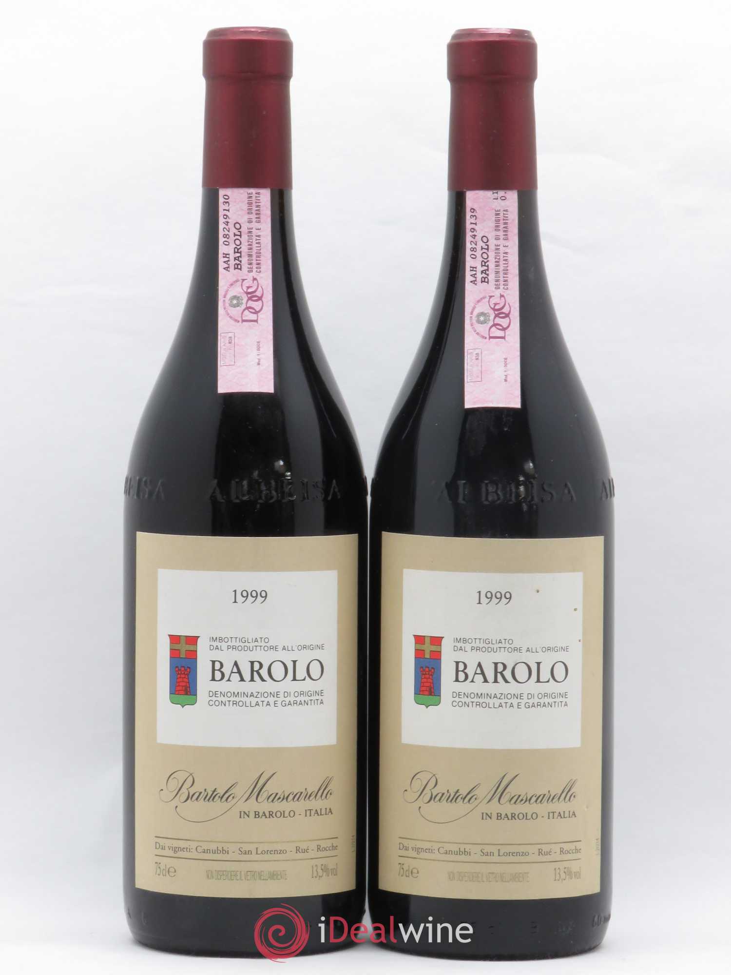 Barolo DOCG Bartolo Mascarello 1999 - Lot de 2 bouteilles - 0